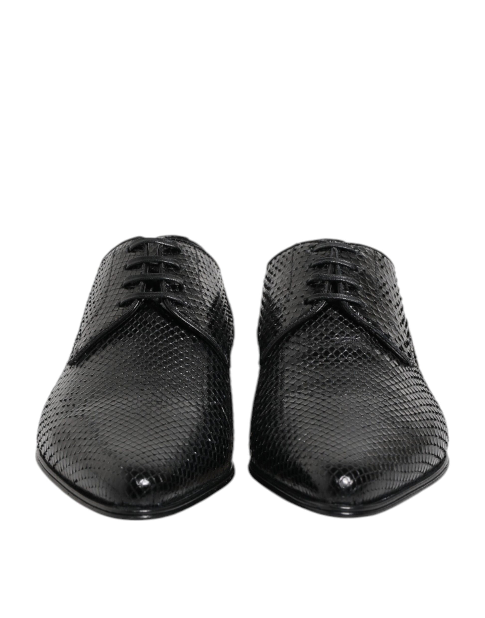 Chaussures Derby à lacets en cuir exotique noir Dolce &amp; Gabbana