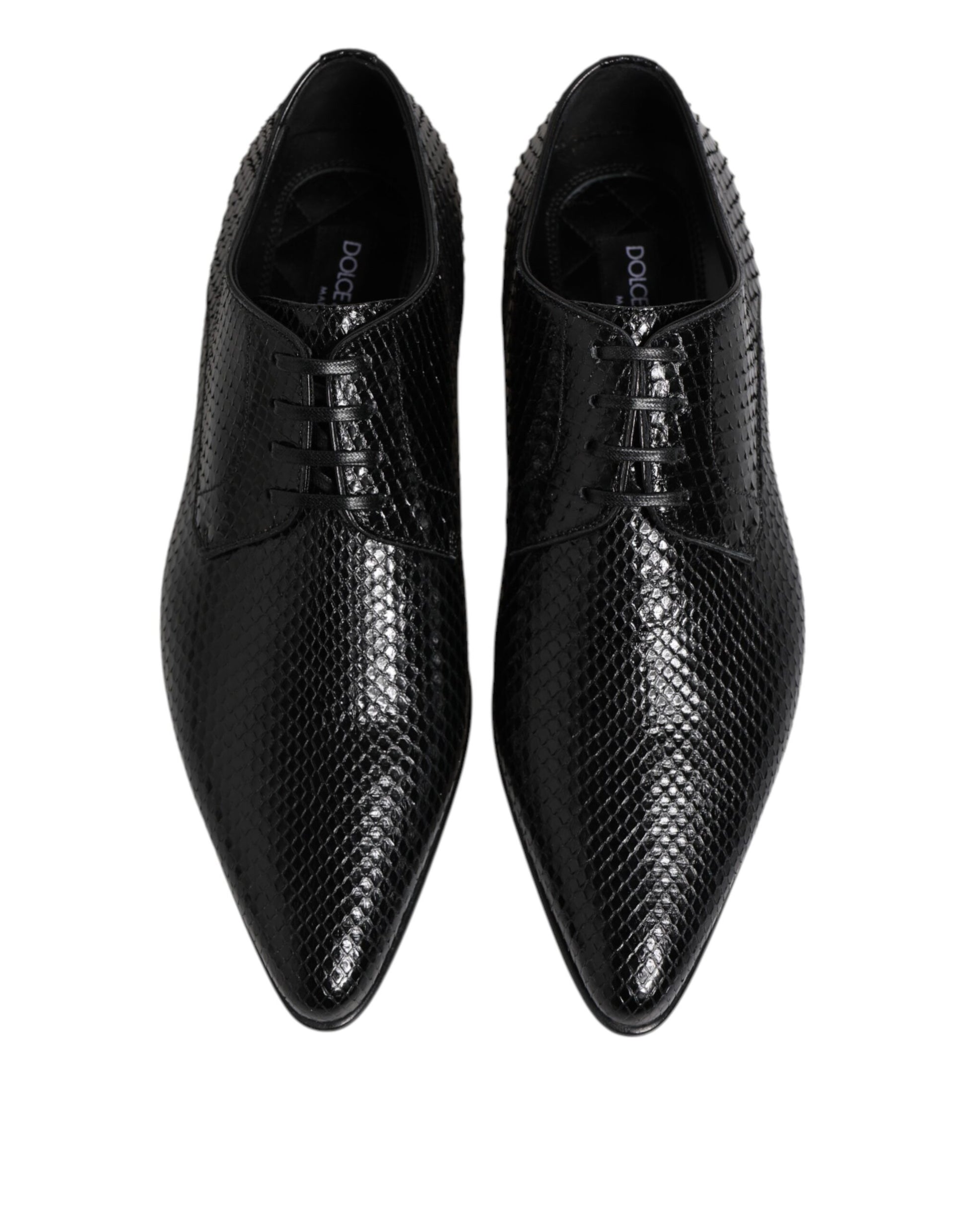 Chaussures Derby à lacets en cuir exotique noir Dolce &amp; Gabbana