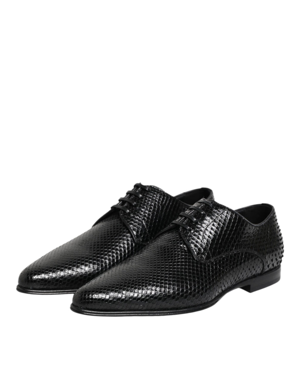 Chaussures Derby à lacets en cuir exotique noir Dolce &amp; Gabbana