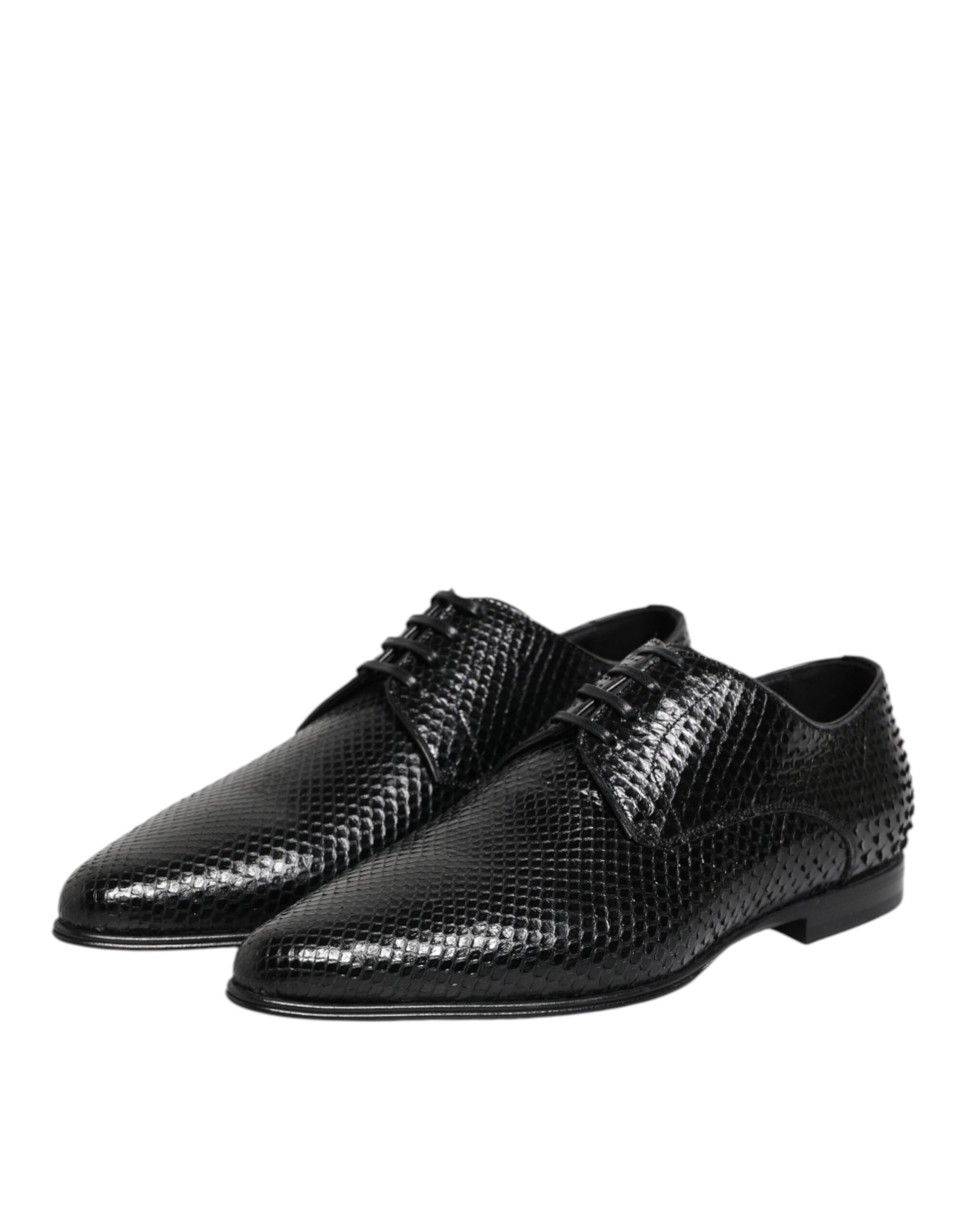 Chaussures Derby à lacets en cuir exotique noir Dolce &amp; Gabbana