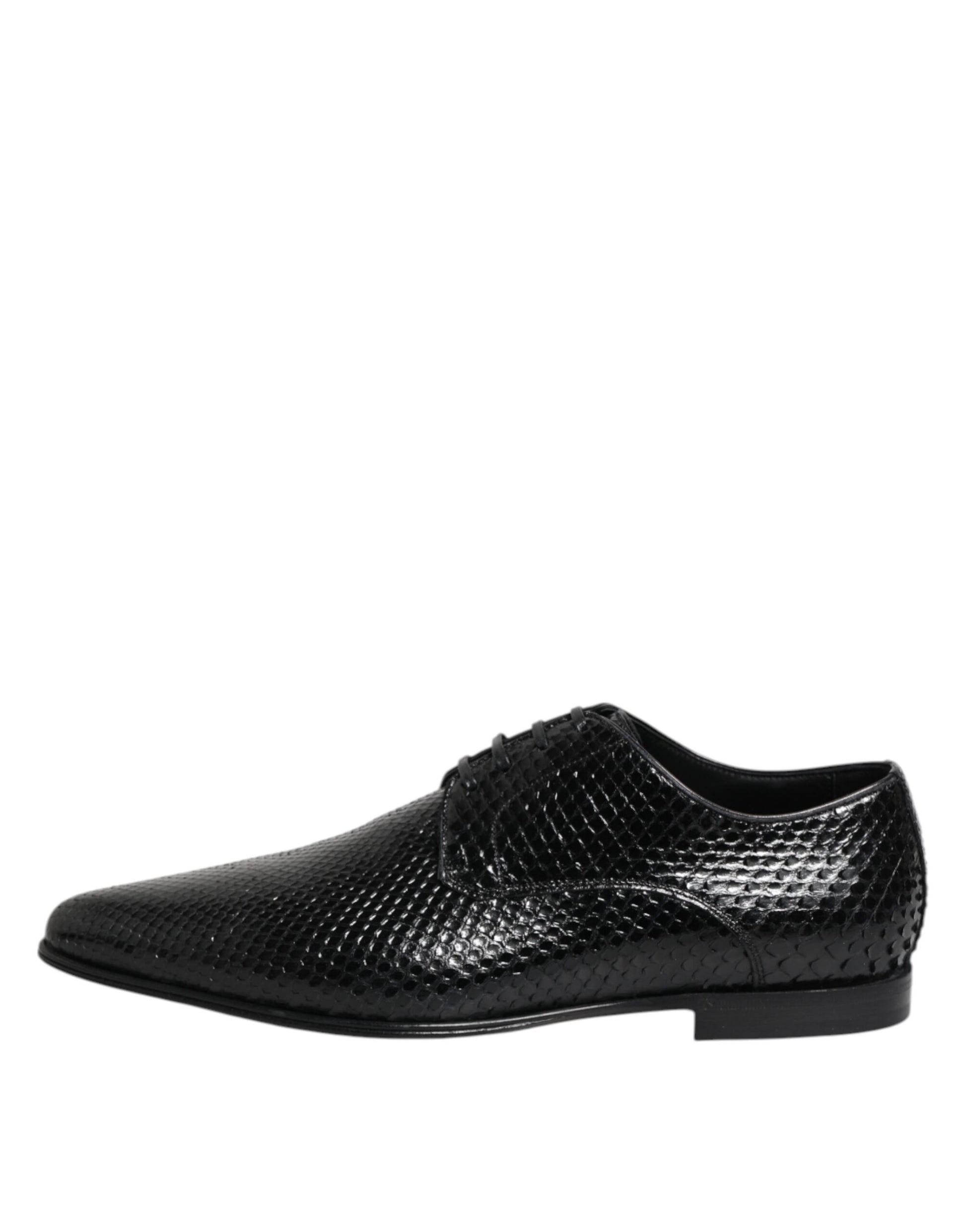 Chaussures Derby à lacets en cuir exotique noir Dolce &amp; Gabbana