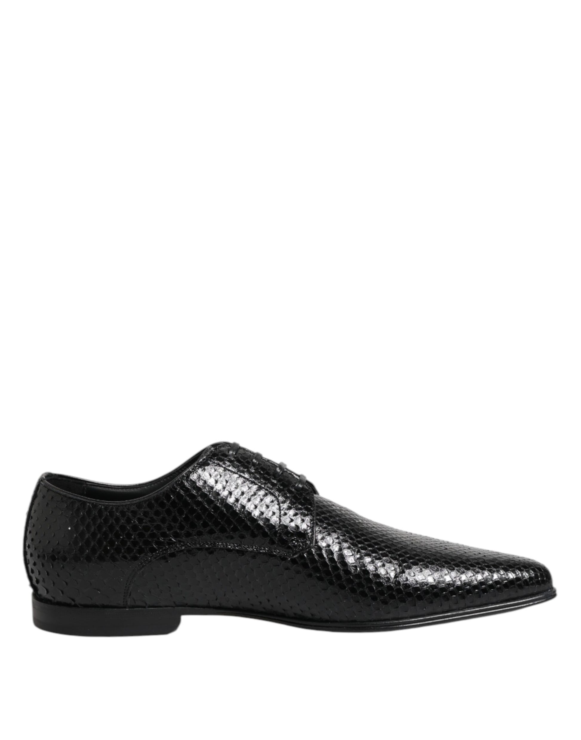 Chaussures Derby à lacets en cuir exotique noir Dolce &amp; Gabbana