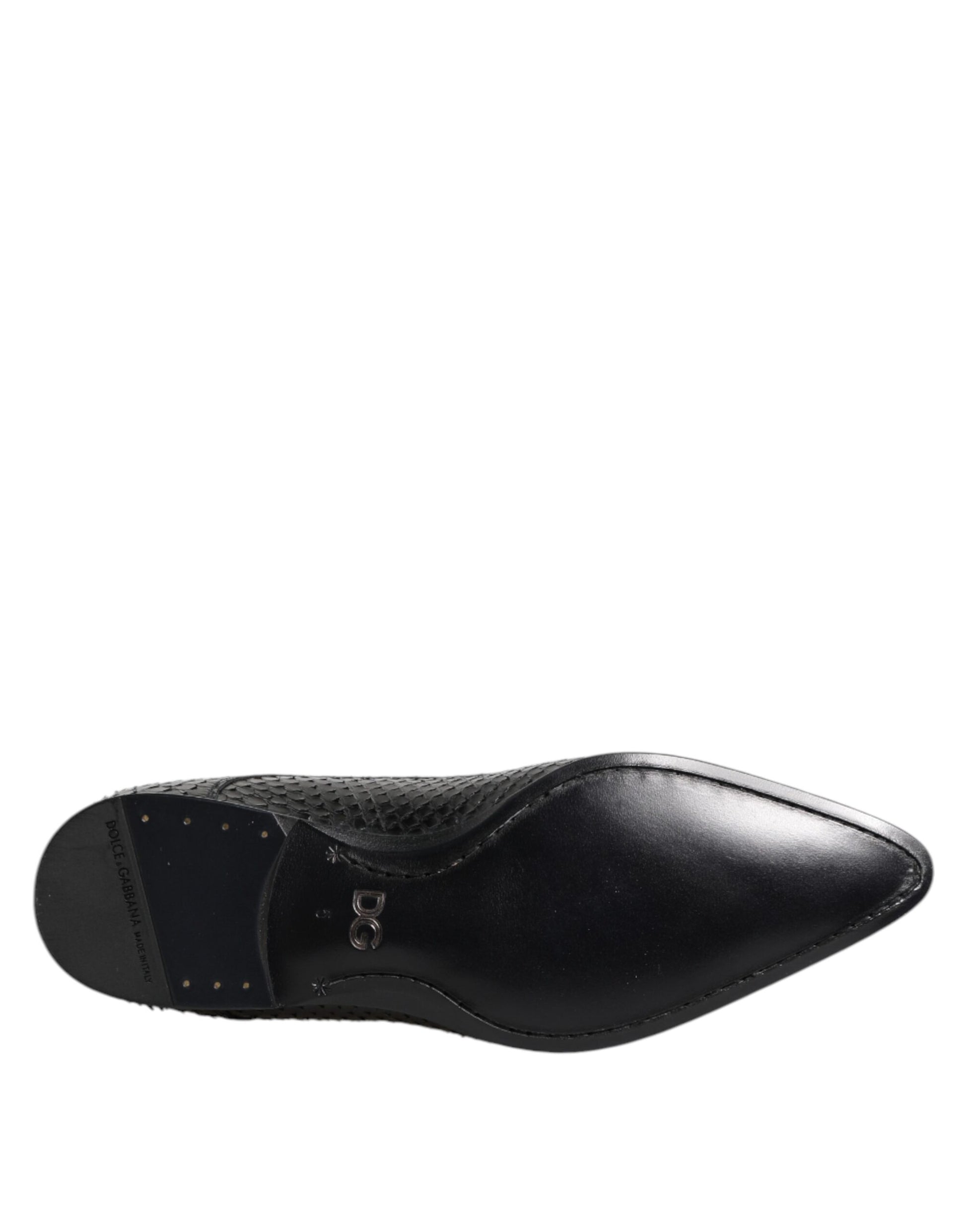 Chaussures Derby à lacets en cuir exotique noir Dolce &amp; Gabbana
