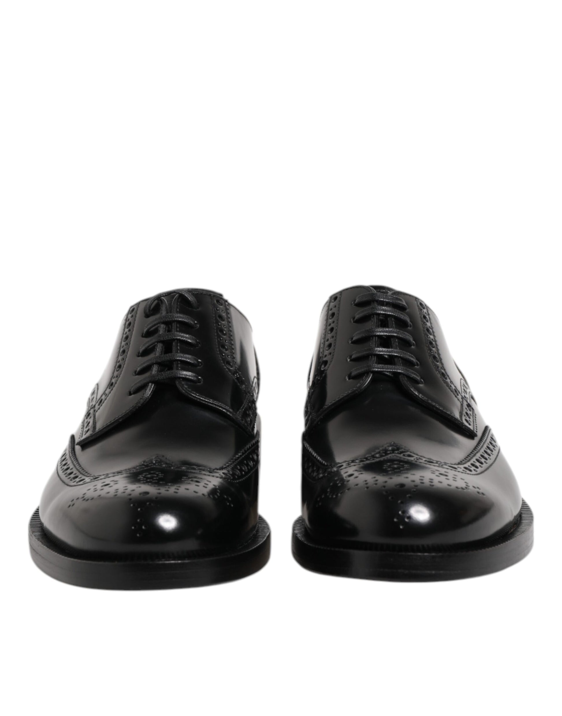 Chaussures habillées Derby en cuir noir Dolce &amp; Gabbana