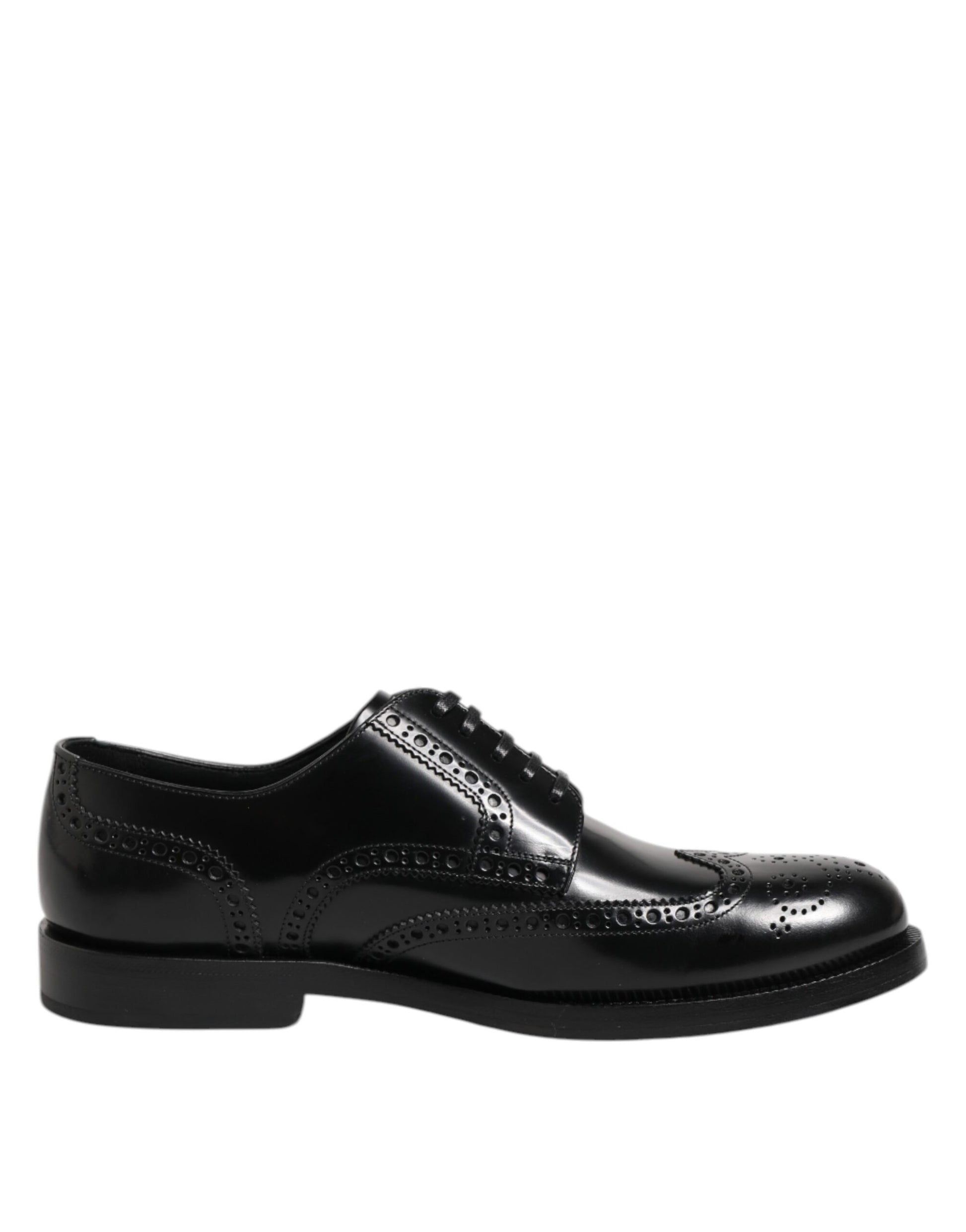 Chaussures habillées Derby en cuir noir Dolce &amp; Gabbana