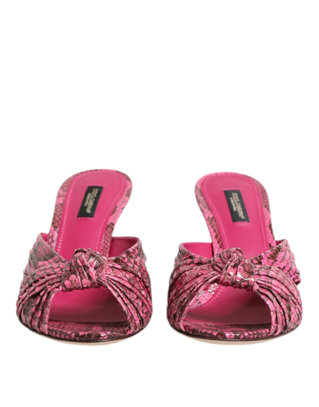 Sandales à talons en cuir rose Dolce &amp; Gabbana