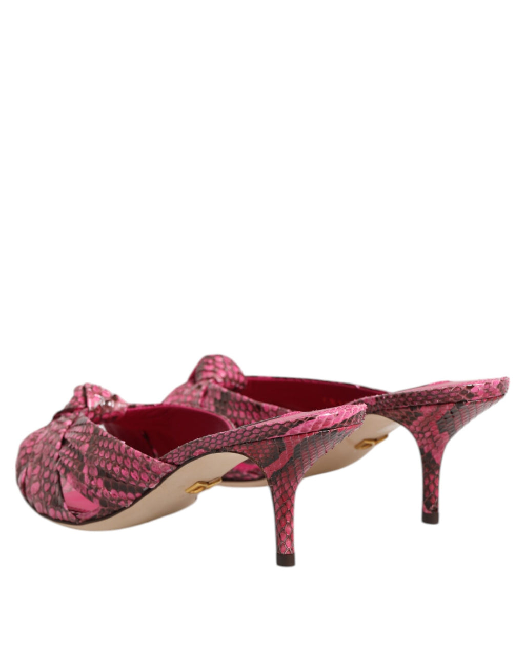 Sandales à talons en cuir rose Dolce &amp; Gabbana