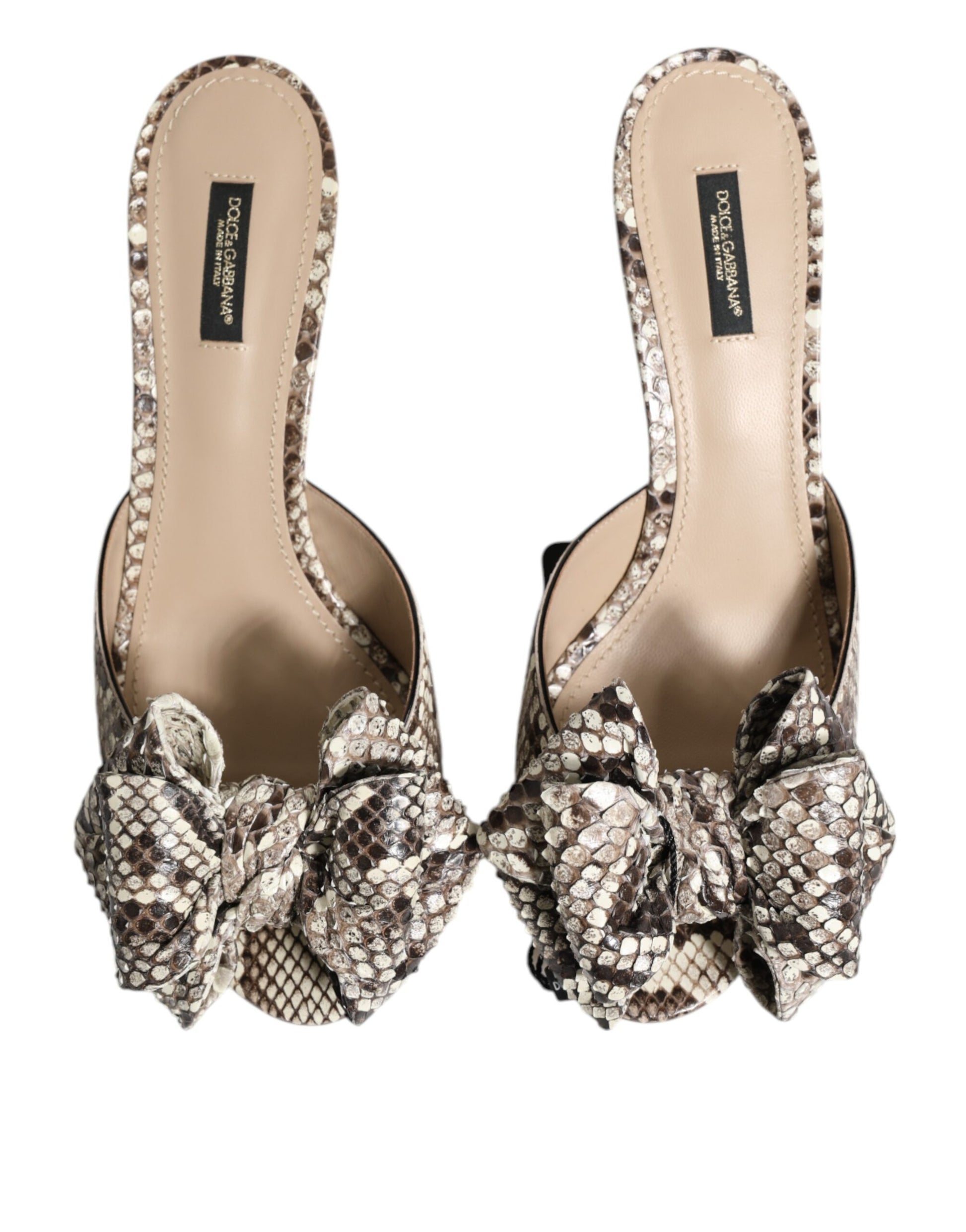 Dolce &amp; Gabbana Mules à bout ouvert en cuir multicolore Keira Bow