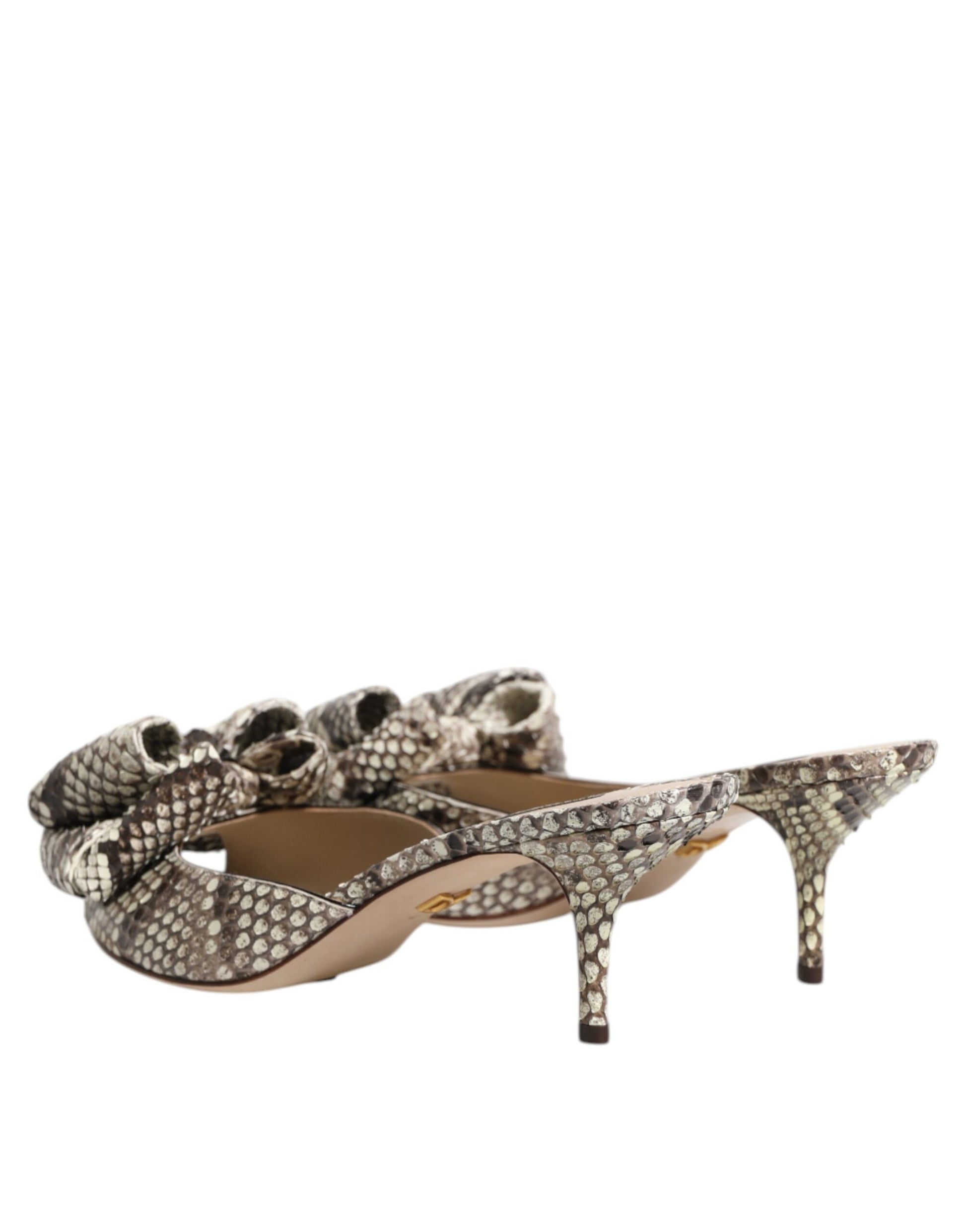 Dolce &amp; Gabbana Mules à bout ouvert en cuir multicolore Keira Bow