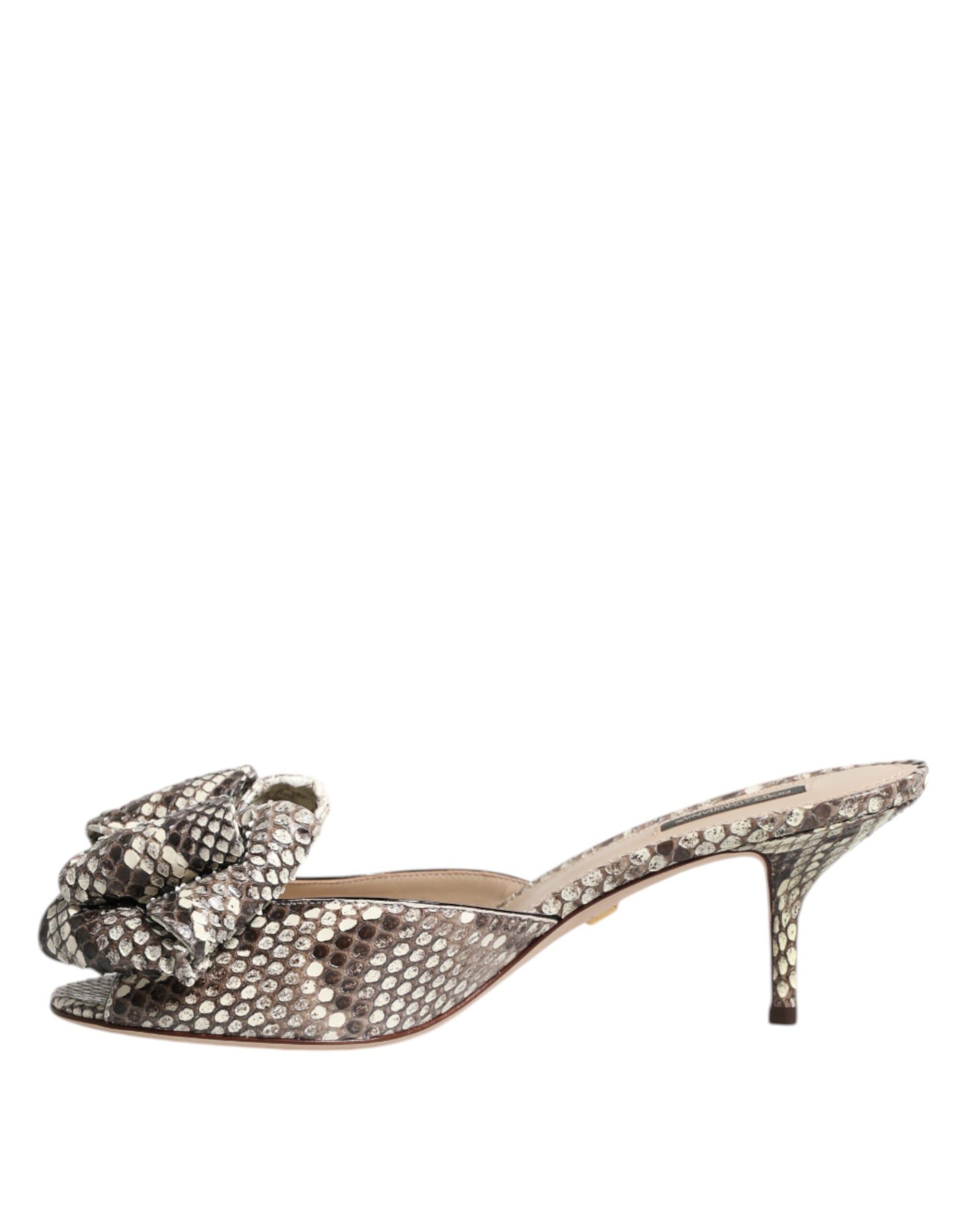 Dolce &amp; Gabbana Mules à bout ouvert en cuir multicolore Keira Bow