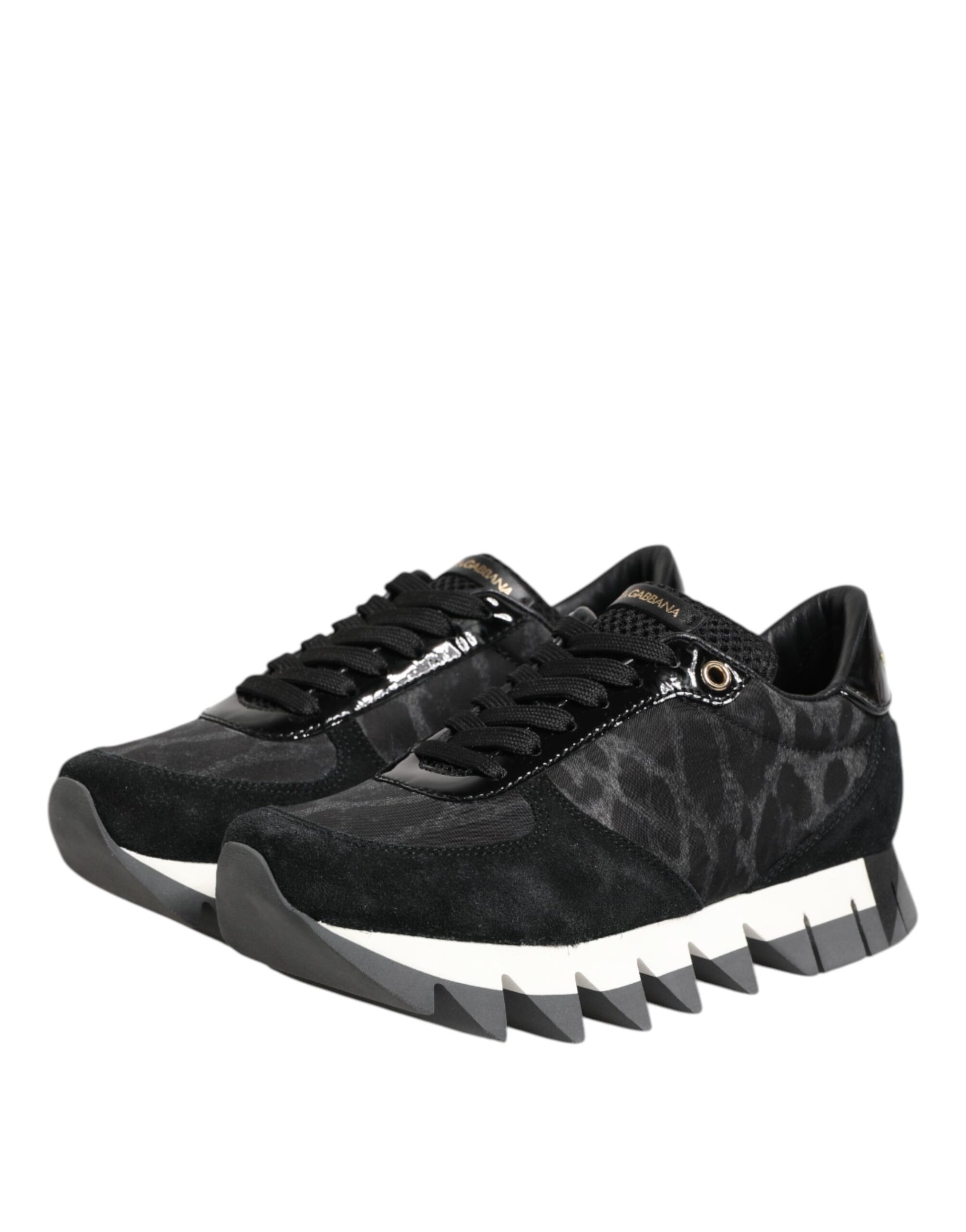 Baskets basses Dolce &amp; Gabbana à imprimé léopard noir et gris