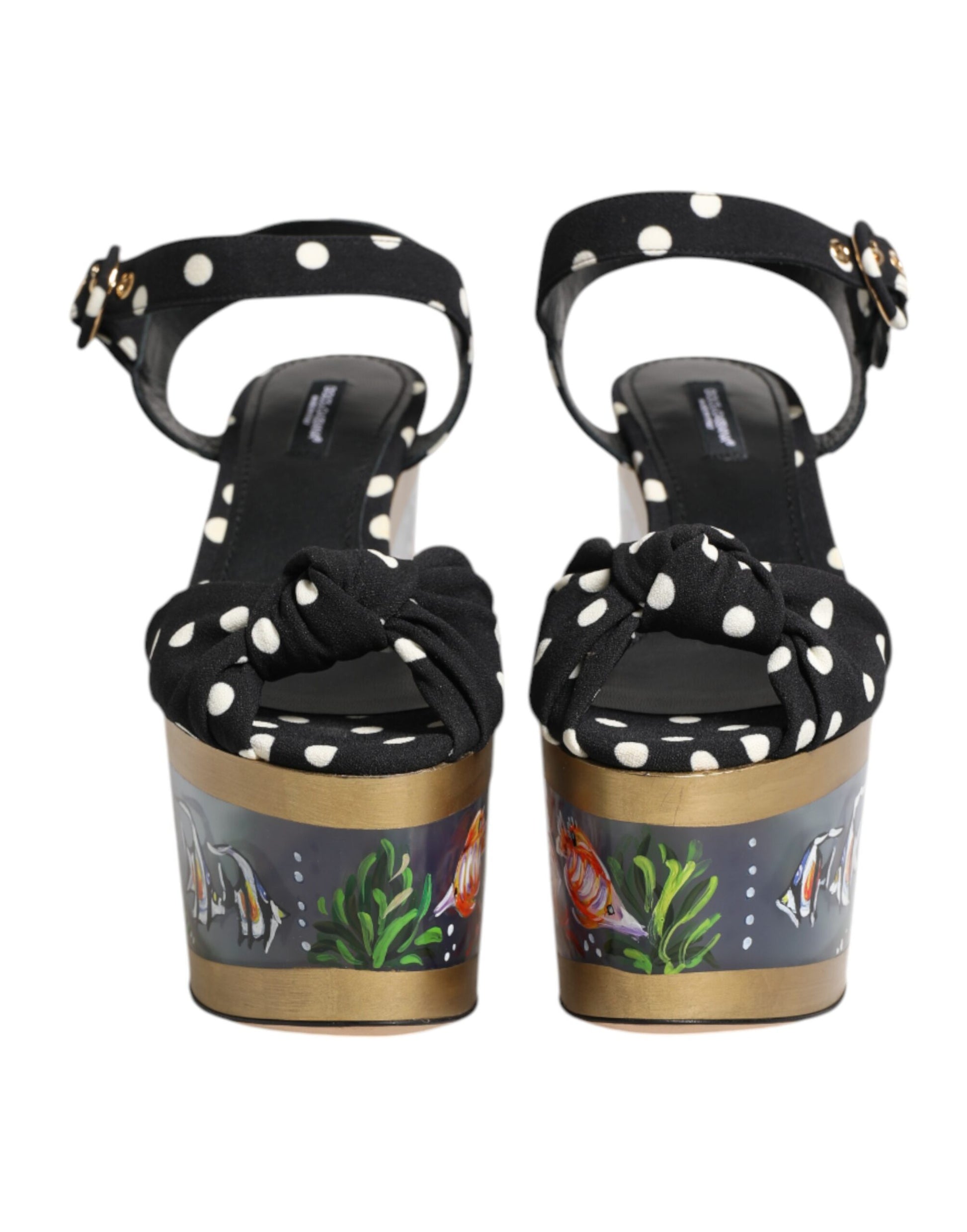 Sandales compensées à pois multicolores Dolce &amp; Gabbana