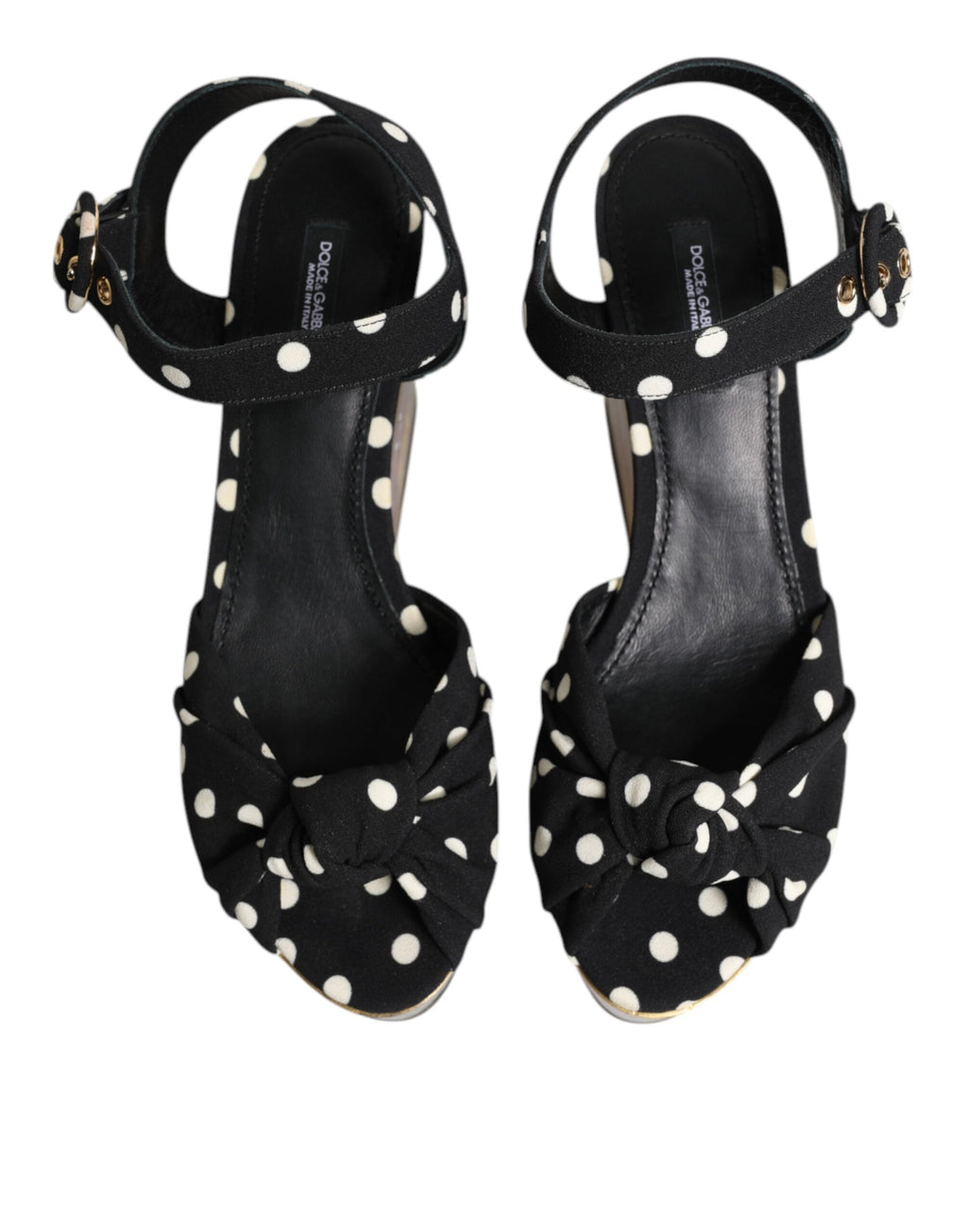 Sandales compensées à pois multicolores Dolce &amp; Gabbana