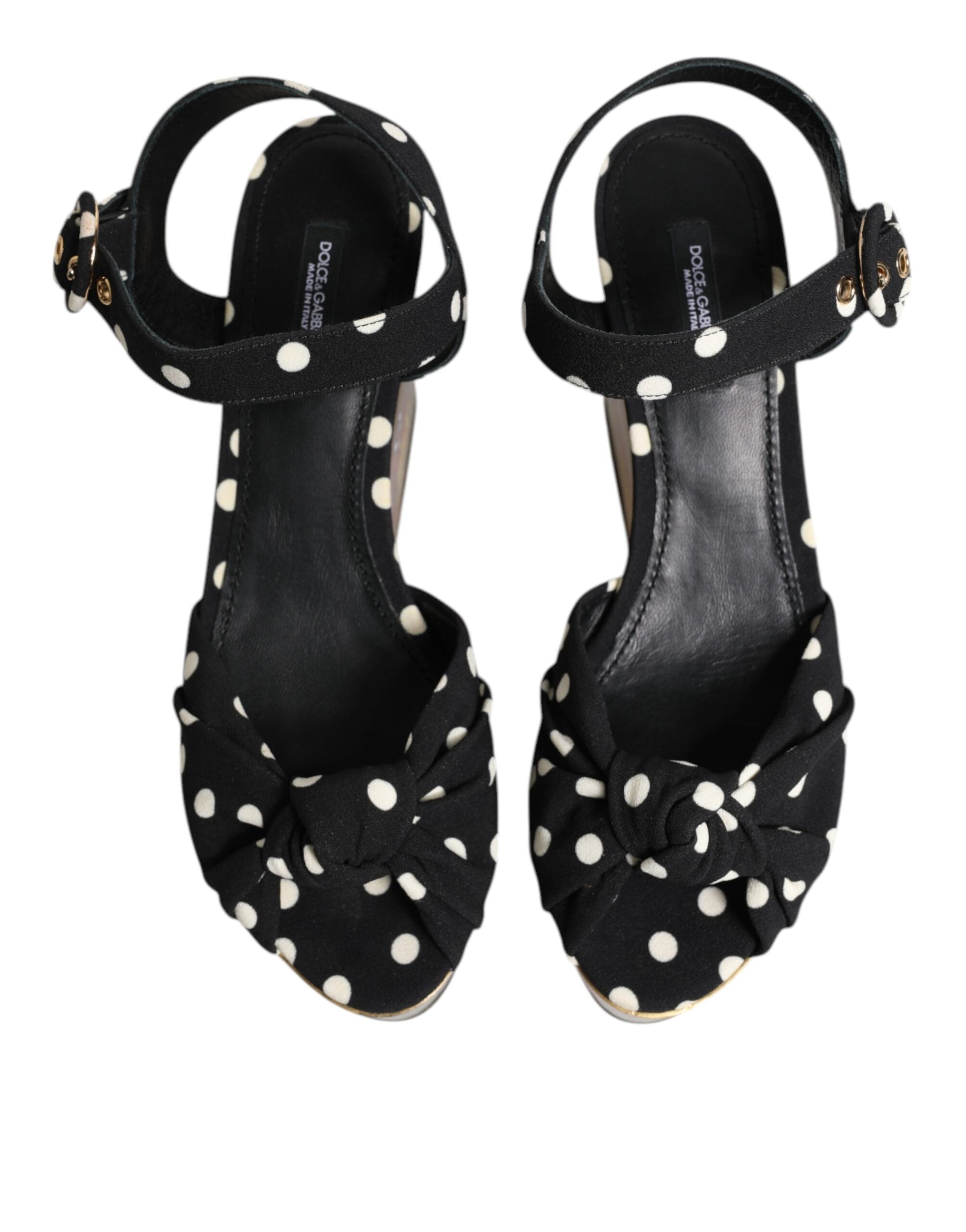 Sandales compensées à pois multicolores Dolce &amp; Gabbana