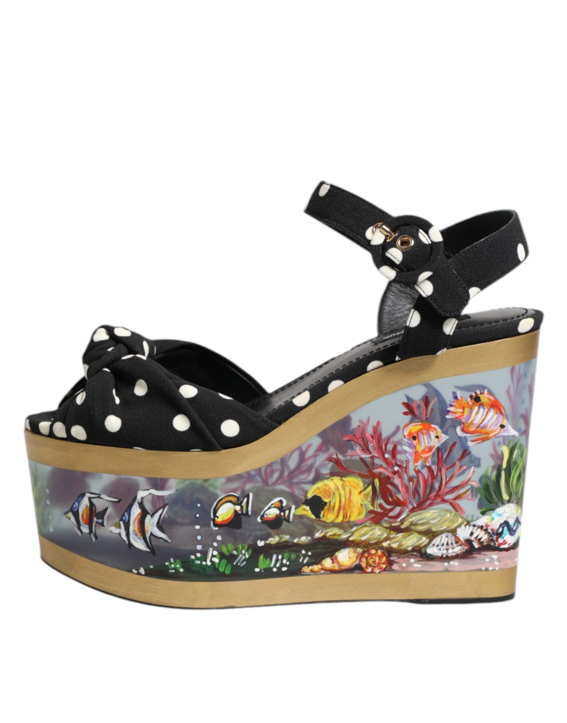 Sandales compensées à pois multicolores Dolce &amp; Gabbana
