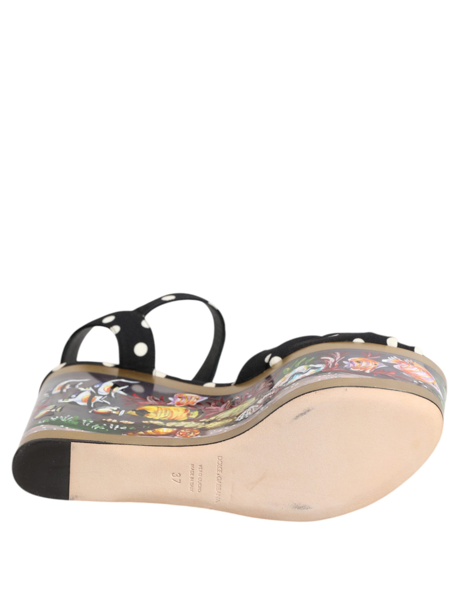 Sandales compensées à pois multicolores Dolce &amp; Gabbana