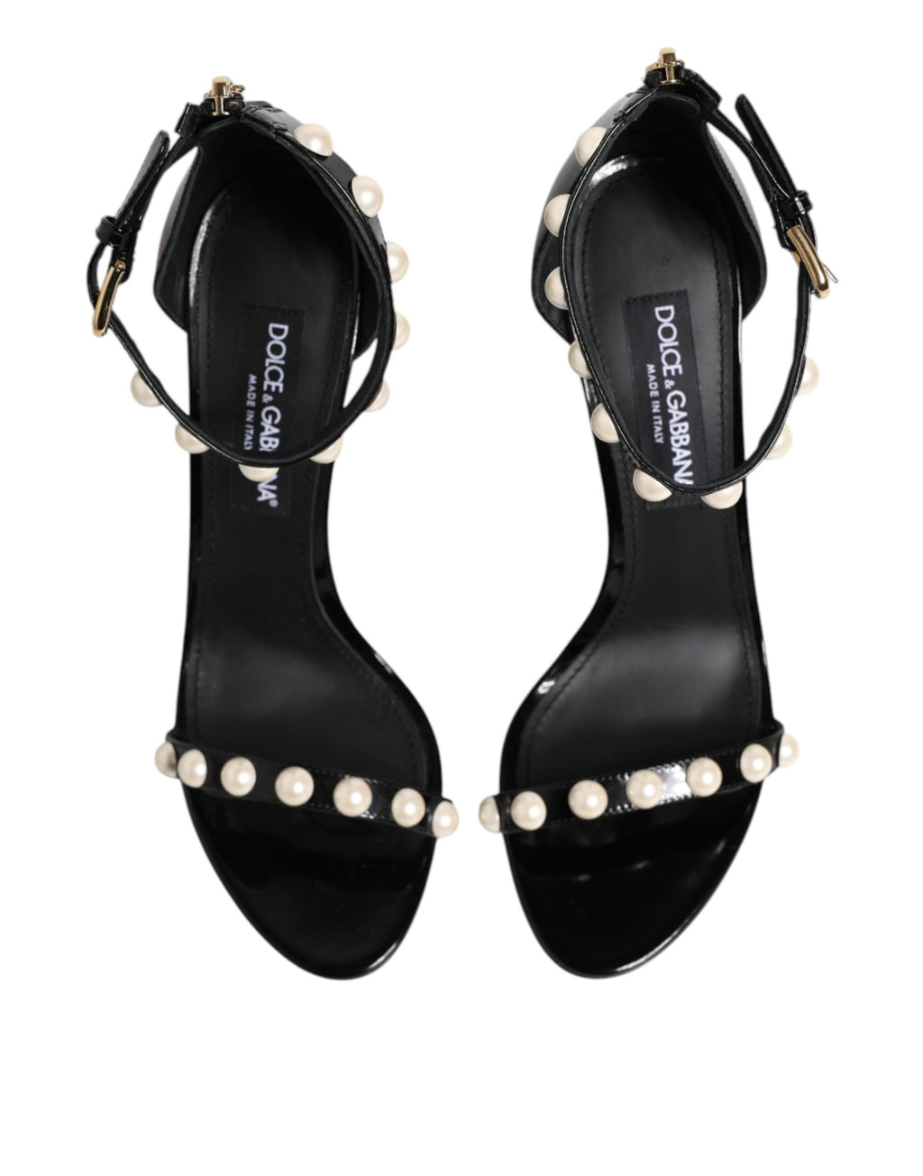 Sandales noires ornées de perles Dolce &amp; Gabbana KEIRA
