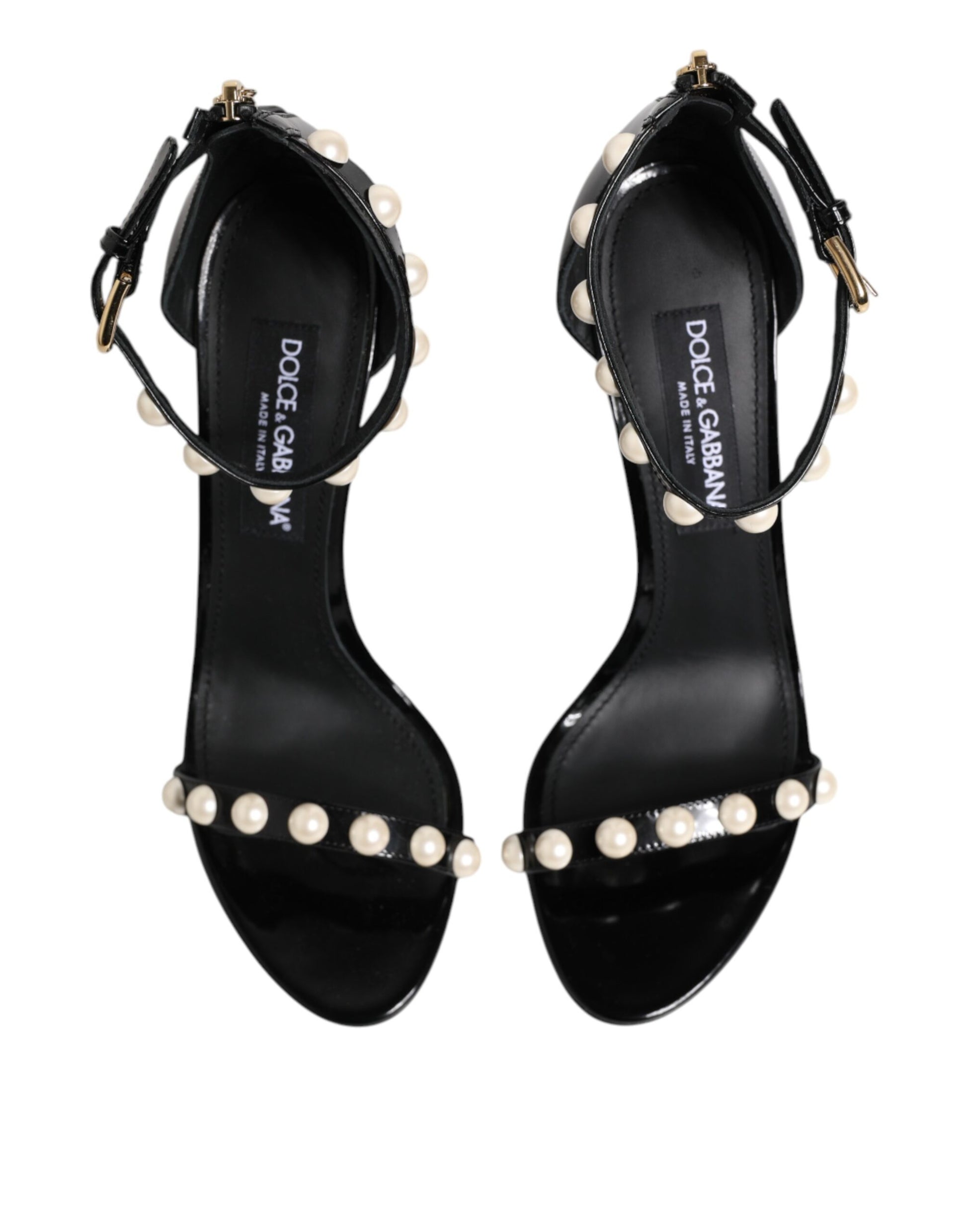 Sandales noires ornées de perles Dolce &amp; Gabbana KEIRA