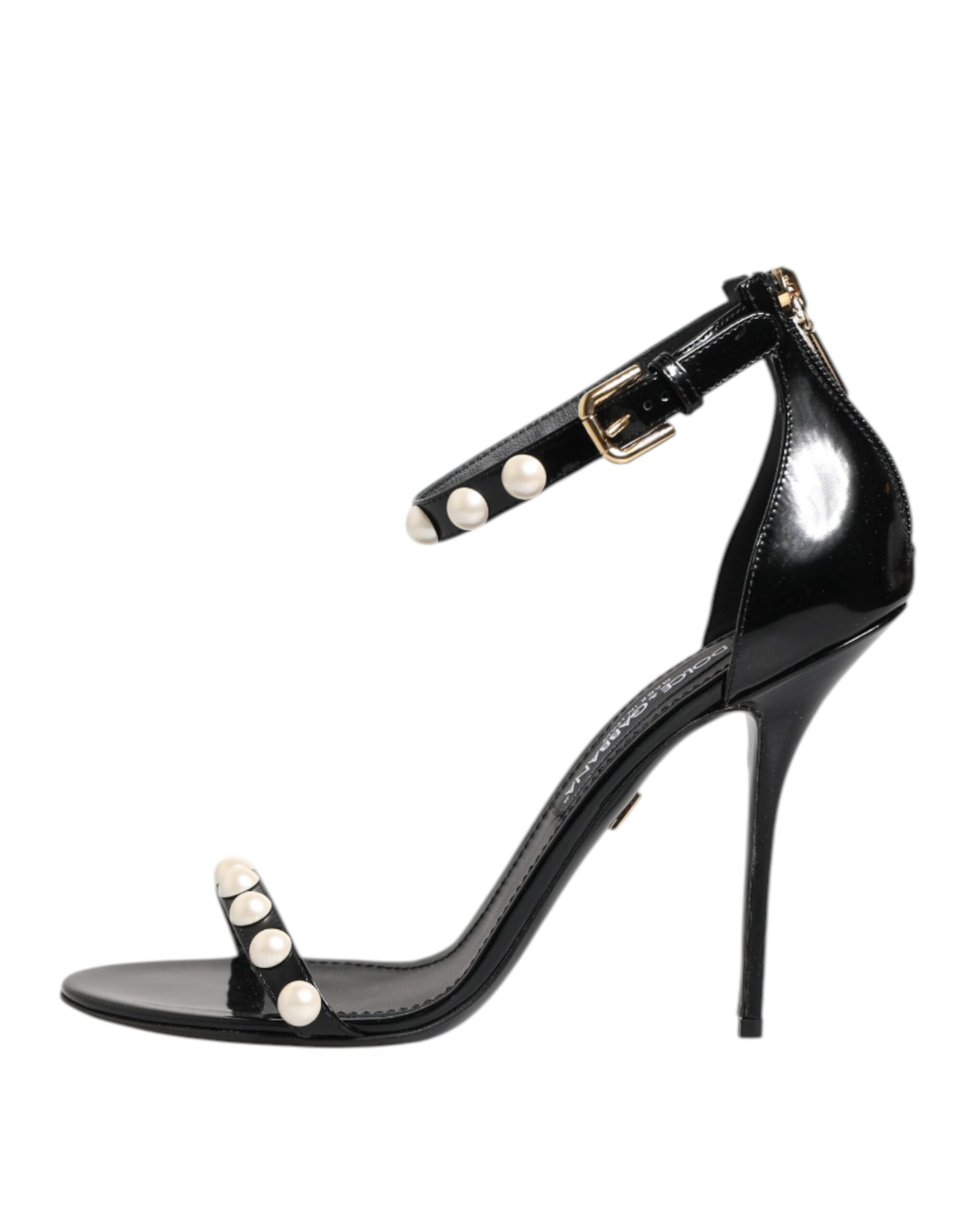 Sandales noires ornées de perles Dolce &amp; Gabbana KEIRA