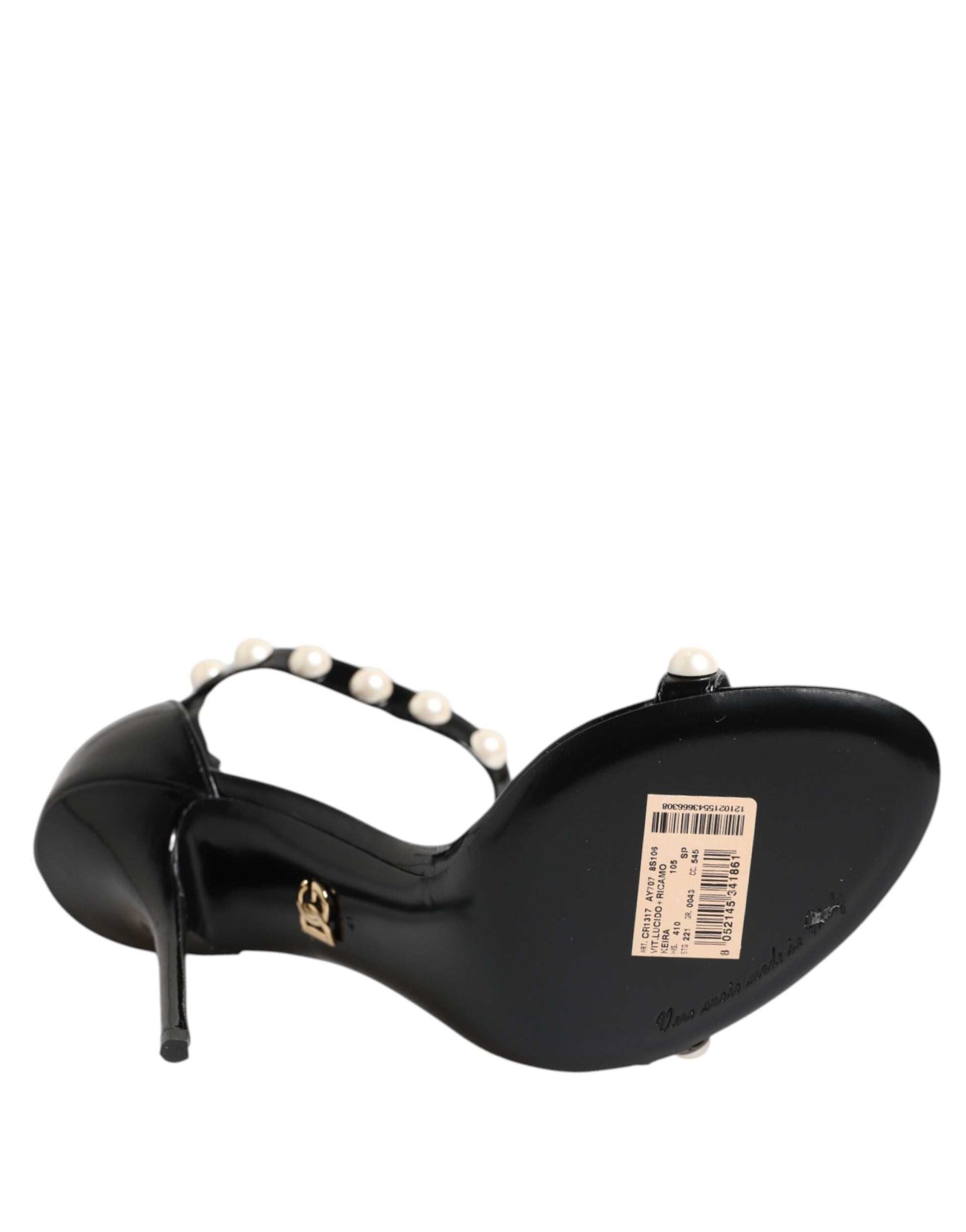 Sandales noires ornées de perles Dolce &amp; Gabbana KEIRA