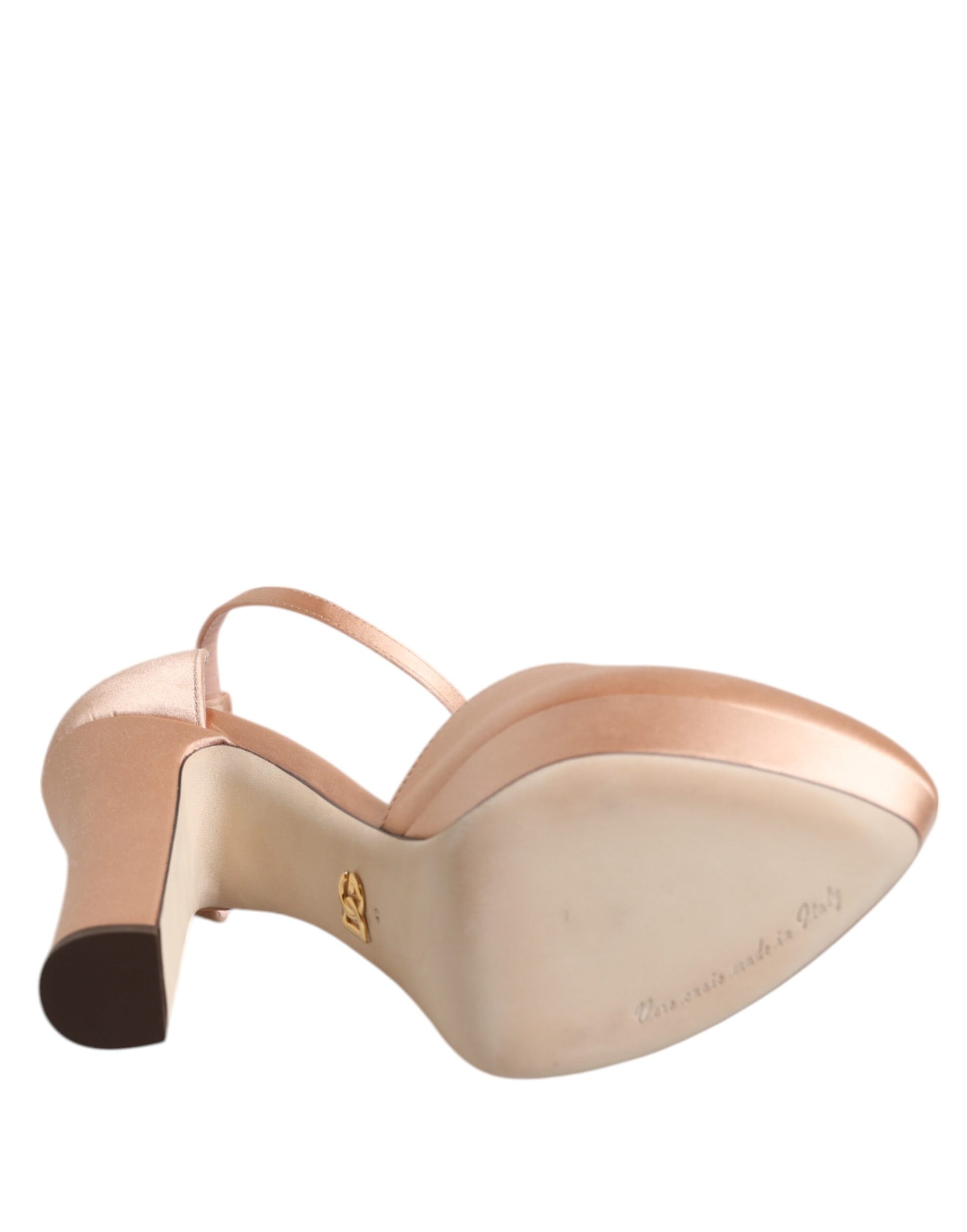 Sandales à talons compensés roses Dolce &amp; Gabbana avec bride à la cheville