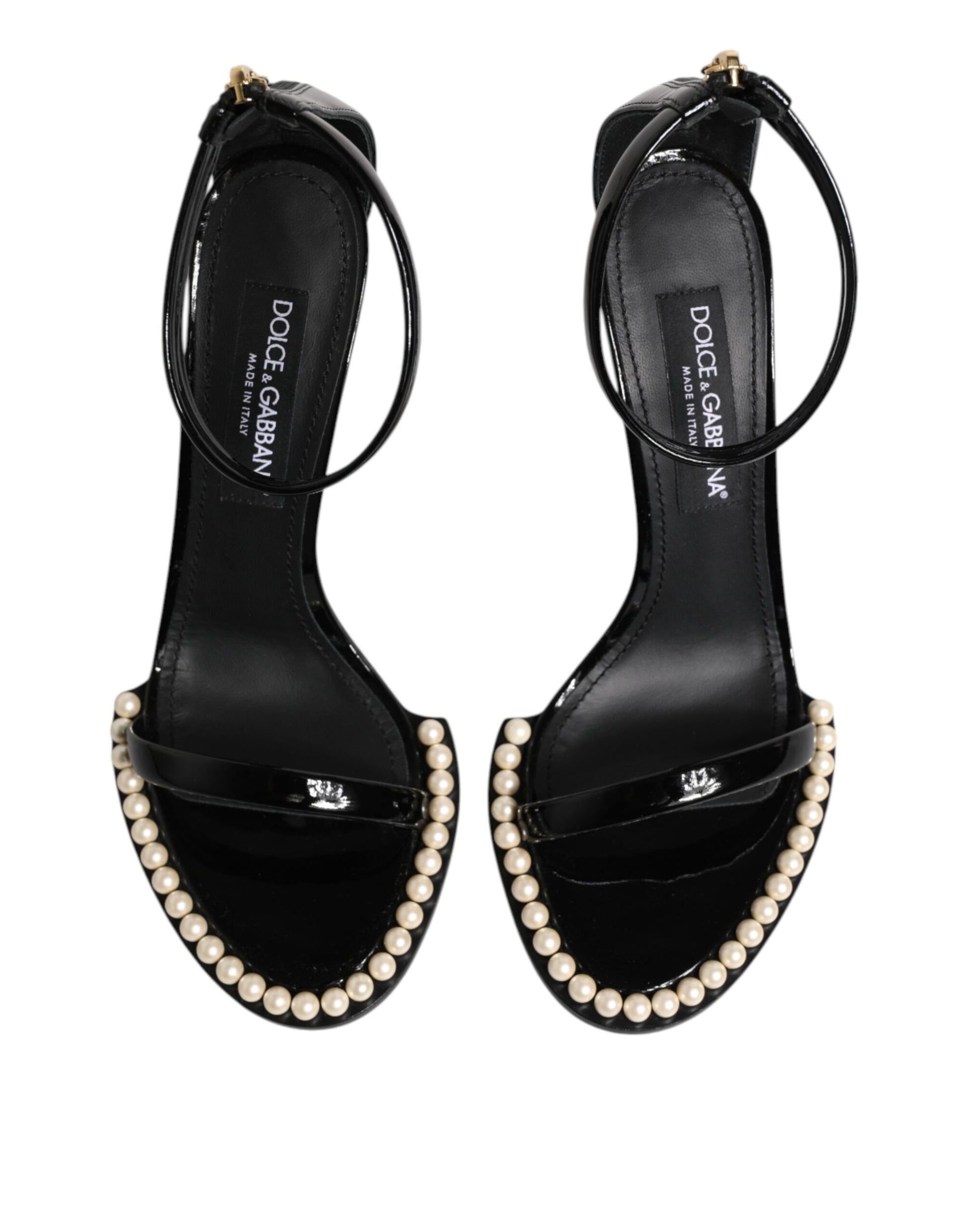 Sandales noires ornées de perles Dolce &amp; Gabbana KEIRA