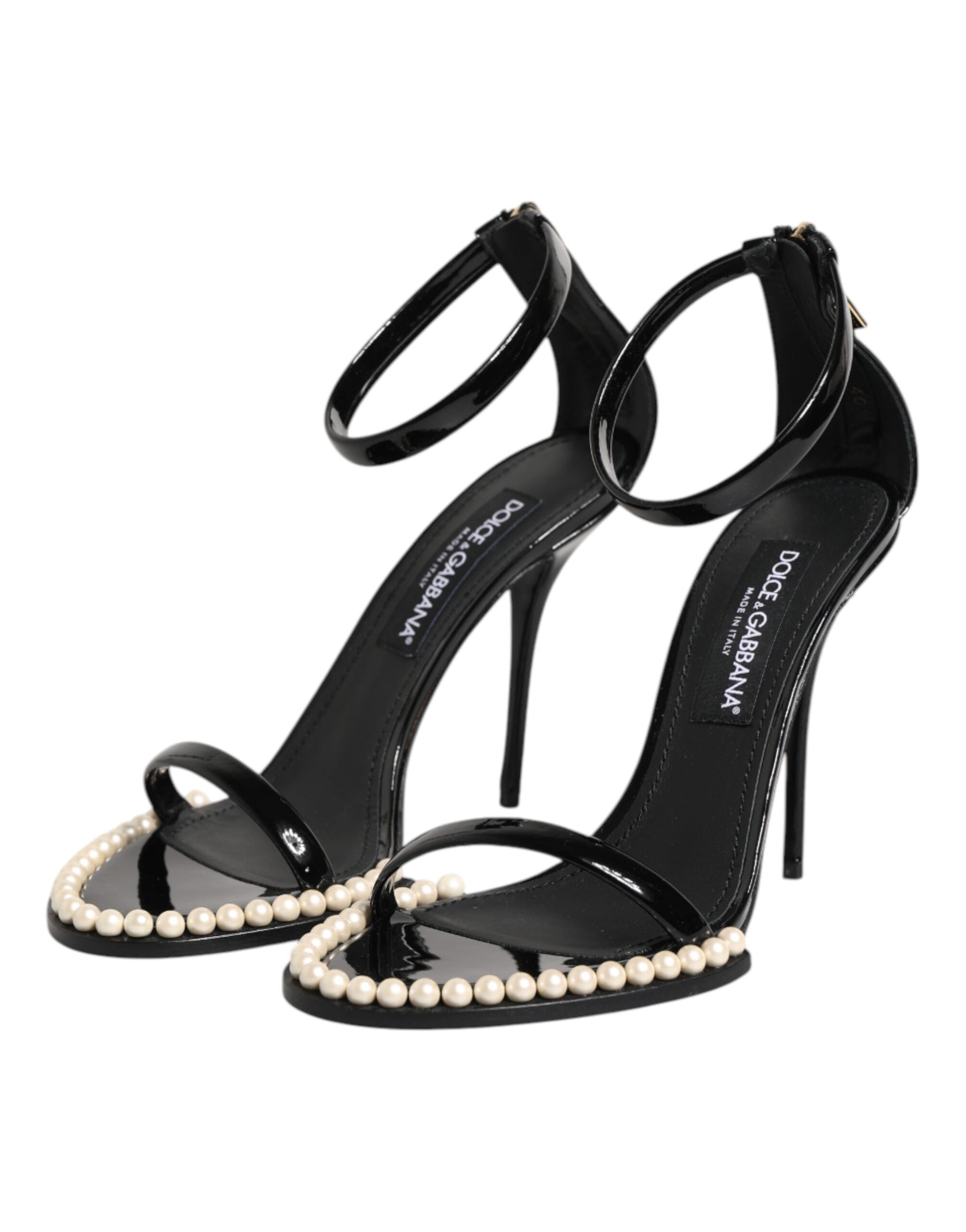 Sandales noires ornées de perles Dolce &amp; Gabbana KEIRA