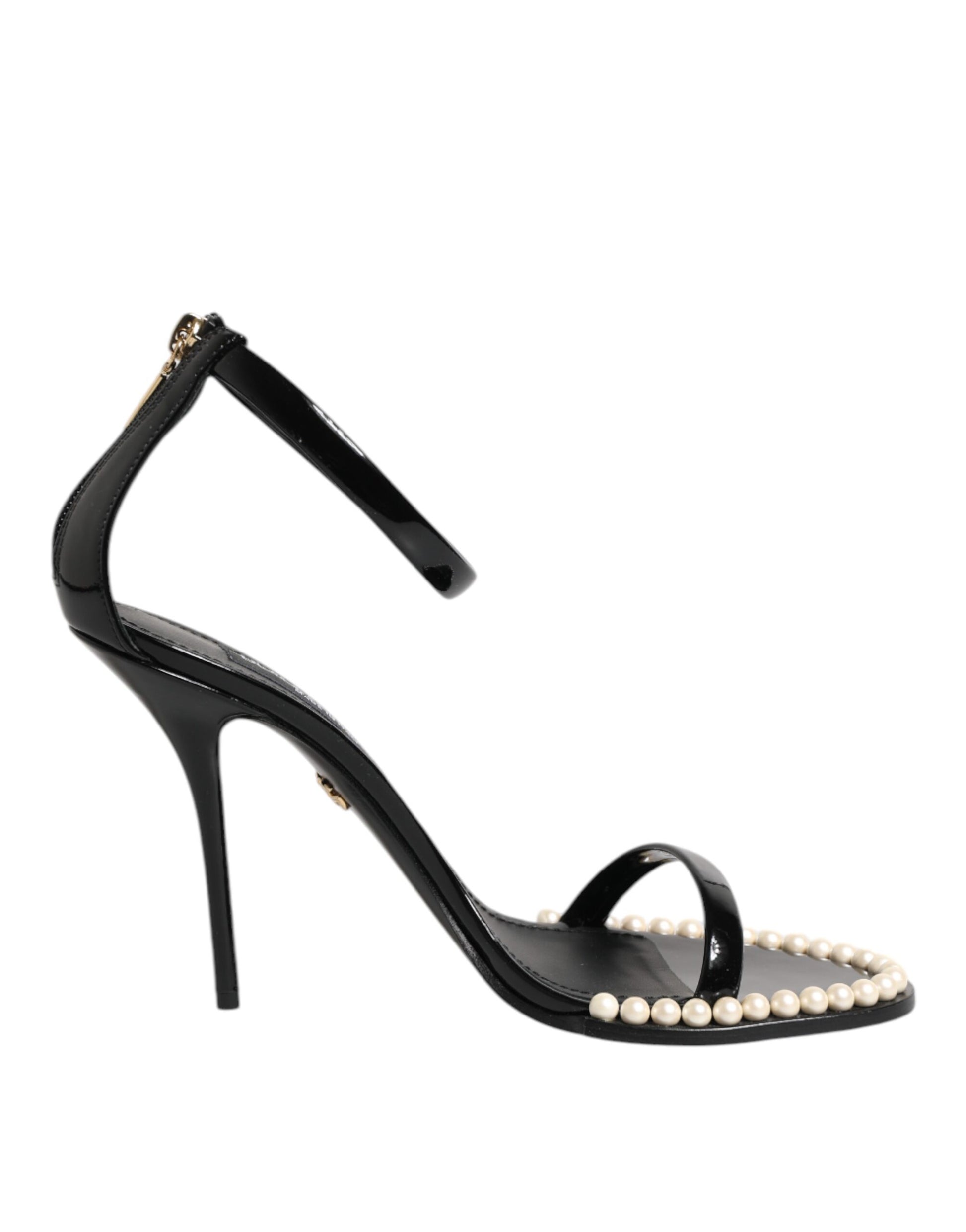 Sandales noires ornées de perles Dolce &amp; Gabbana KEIRA