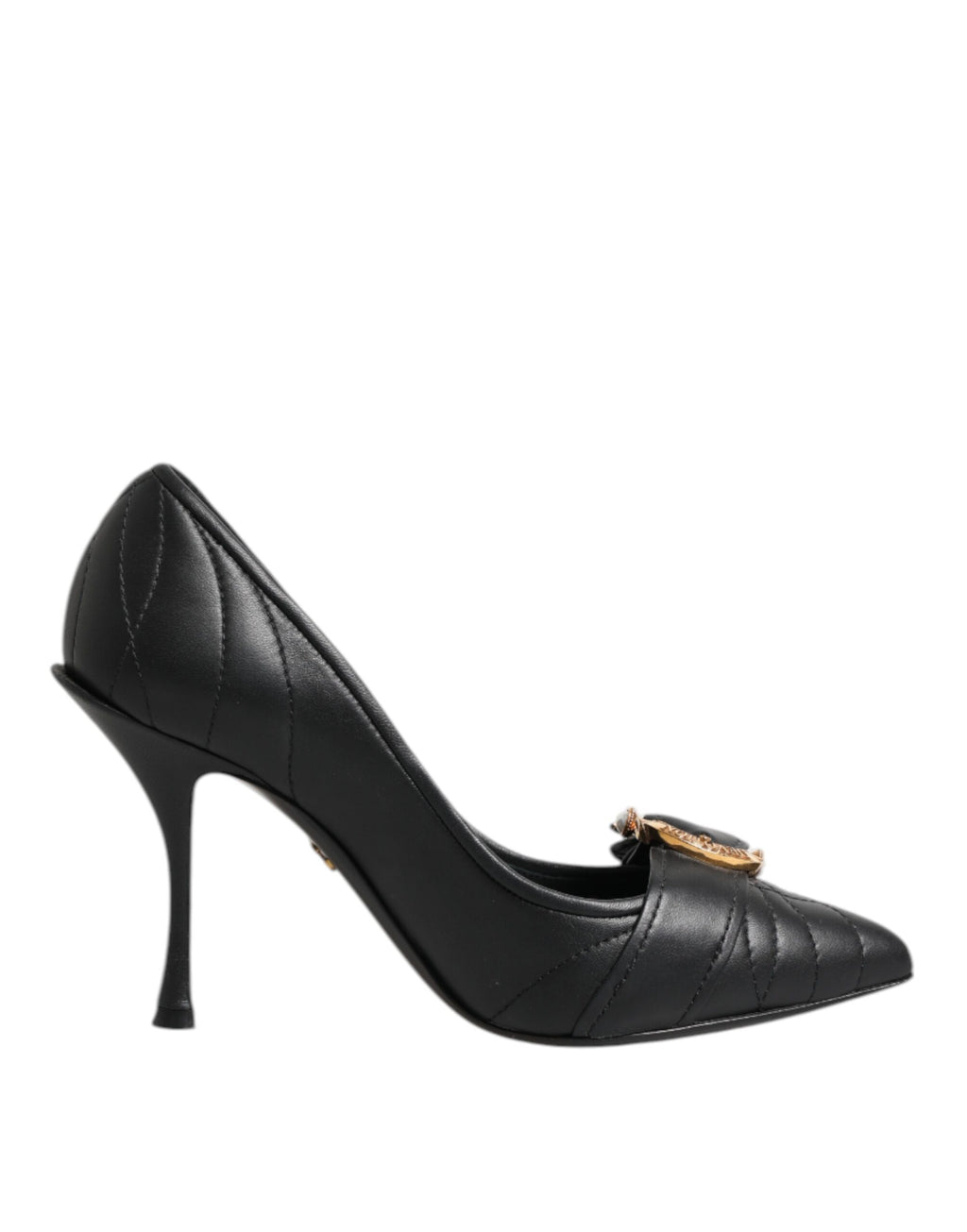 Escarpins à talons en cuir noir Dolce &amp; Gabbana Devotion