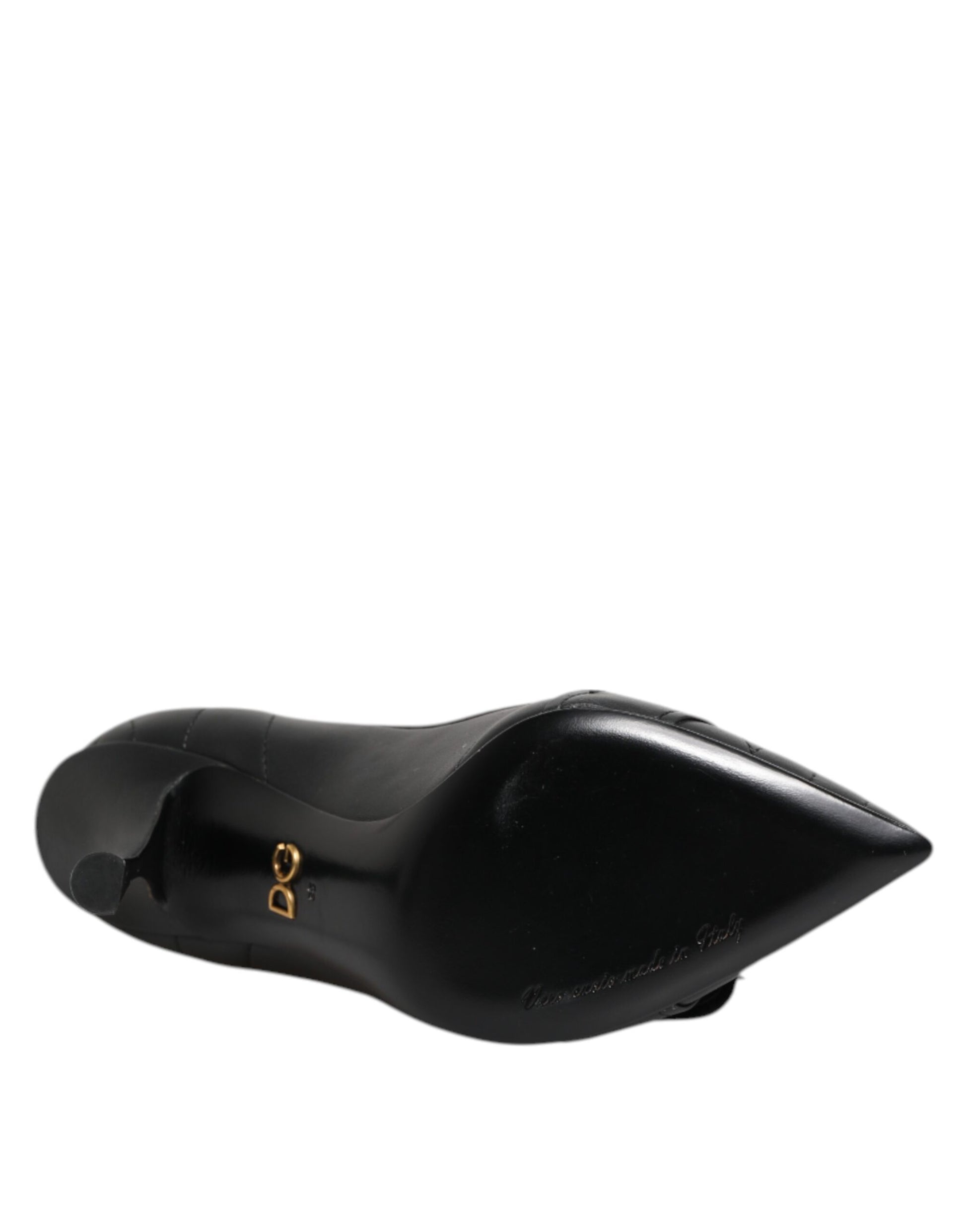 Escarpins à talons en cuir noir Dolce &amp; Gabbana Devotion
