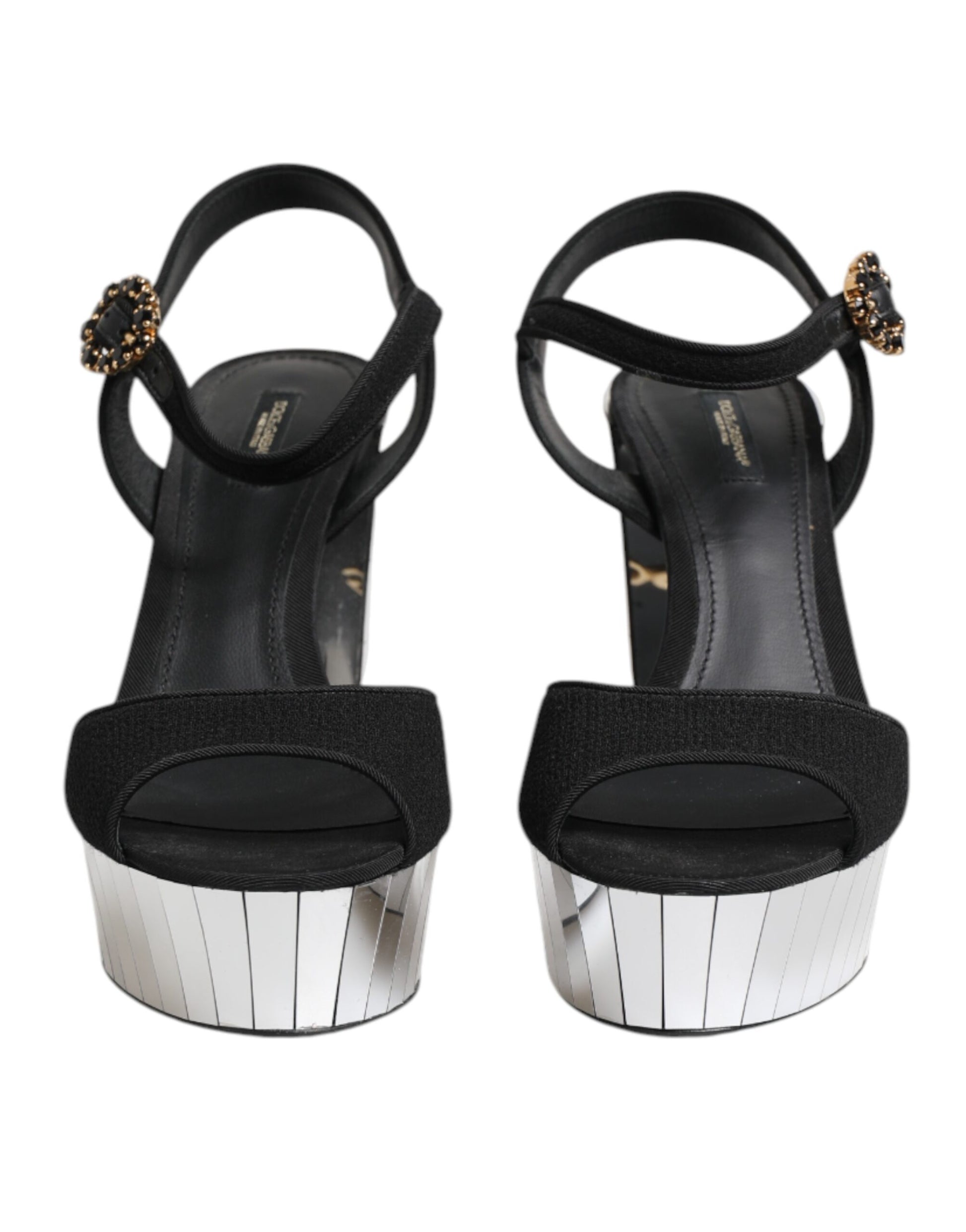 Sandales Keira à bride cheville en cristal noir Dolce &amp; Gabbana