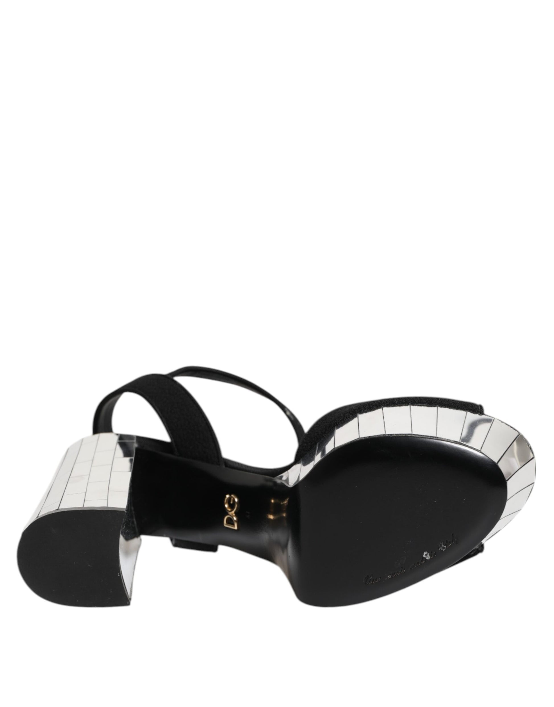 Sandales Keira à bride cheville en cristal noir Dolce &amp; Gabbana