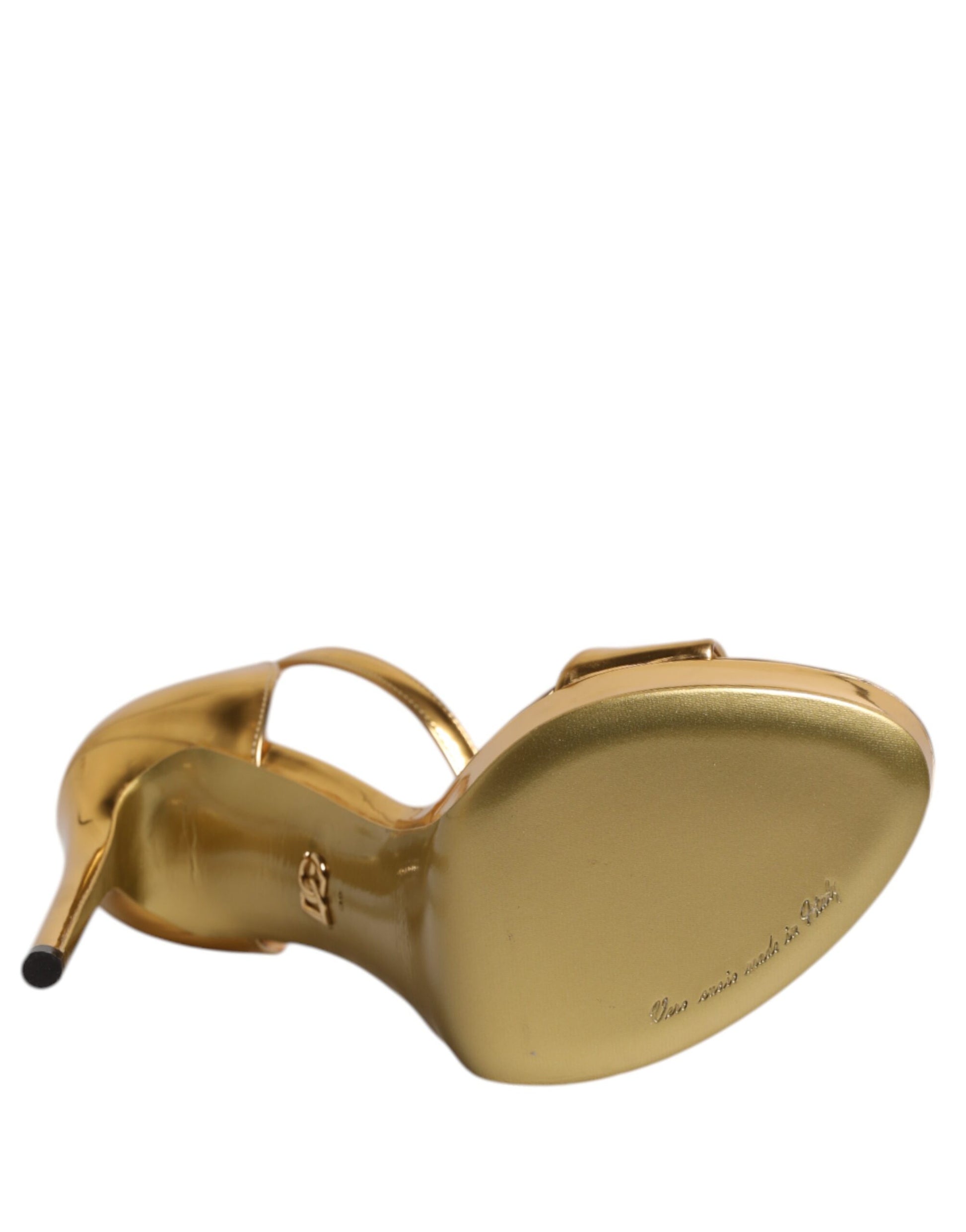 Sandales à plateforme en cuir doré Dolce &amp; Gabbana Keira