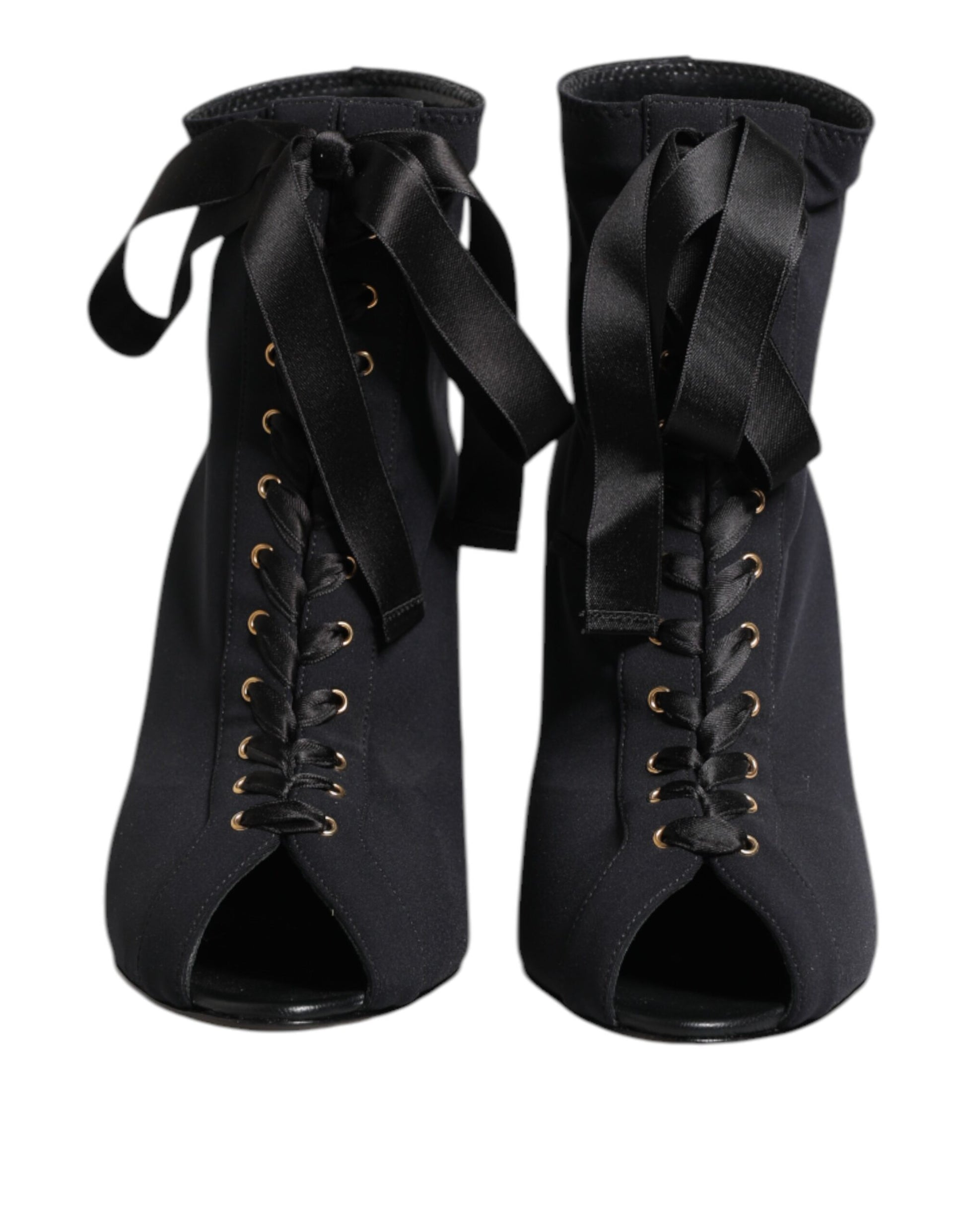 Chaussures à lacets et talons aiguilles noirs Dolce &amp; Gabbana