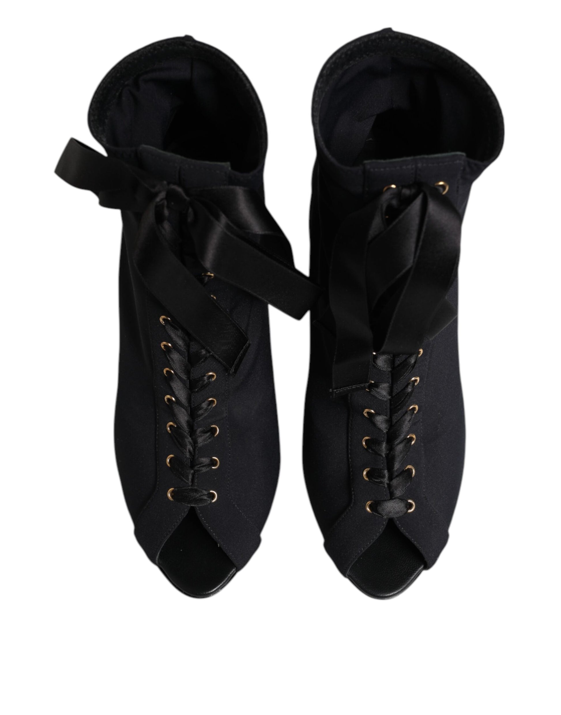 Chaussures à lacets et talons aiguilles noirs Dolce &amp; Gabbana