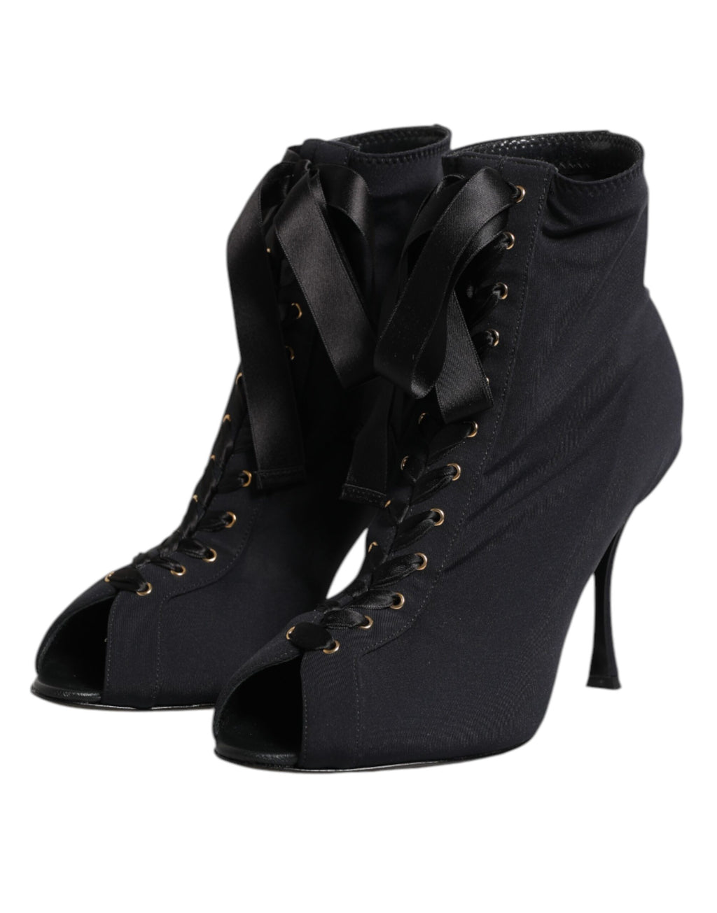 Chaussures à lacets et talons aiguilles noirs Dolce &amp; Gabbana