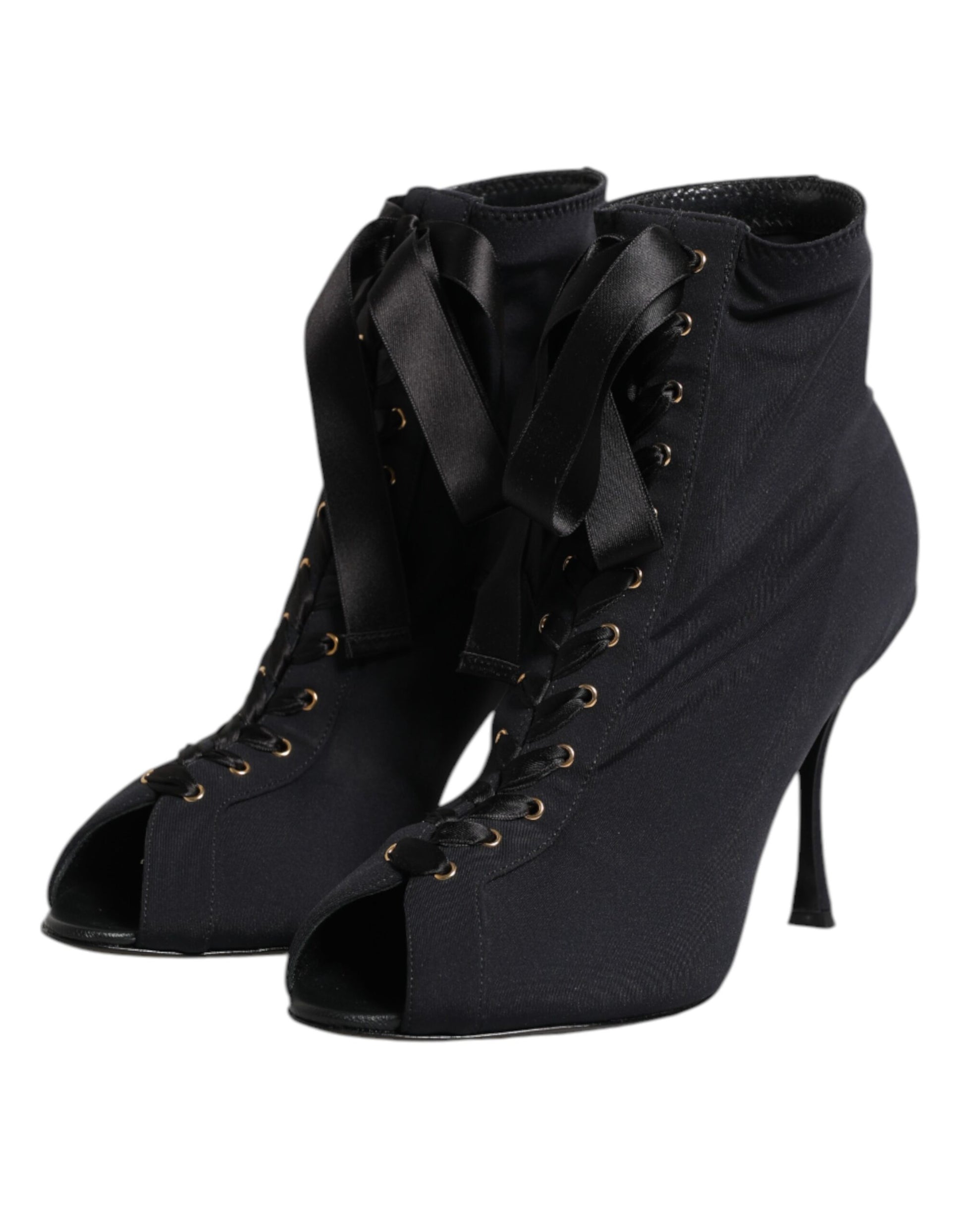 Chaussures à lacets et talons aiguilles noirs Dolce &amp; Gabbana