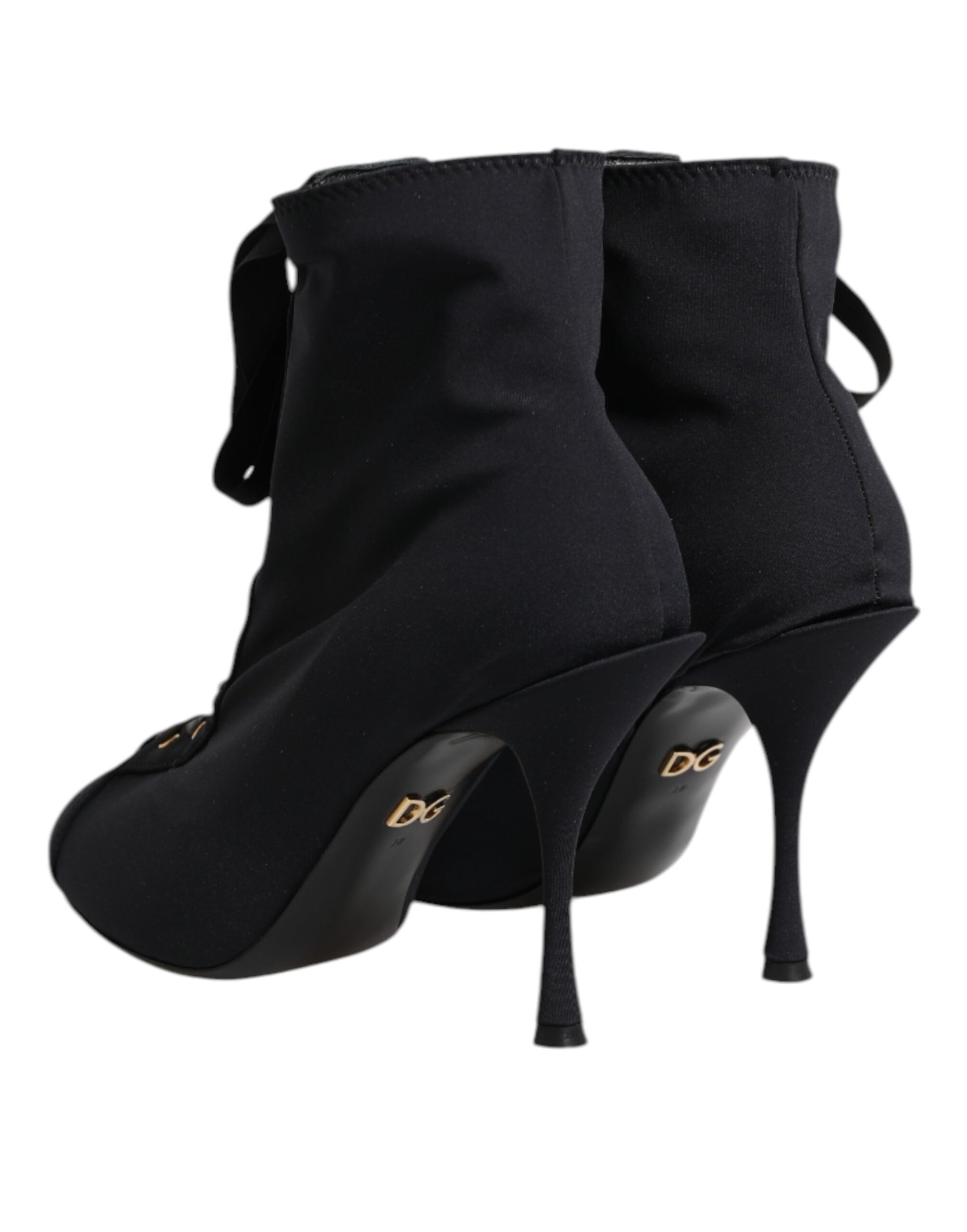 Chaussures à lacets et talons aiguilles noirs Dolce &amp; Gabbana