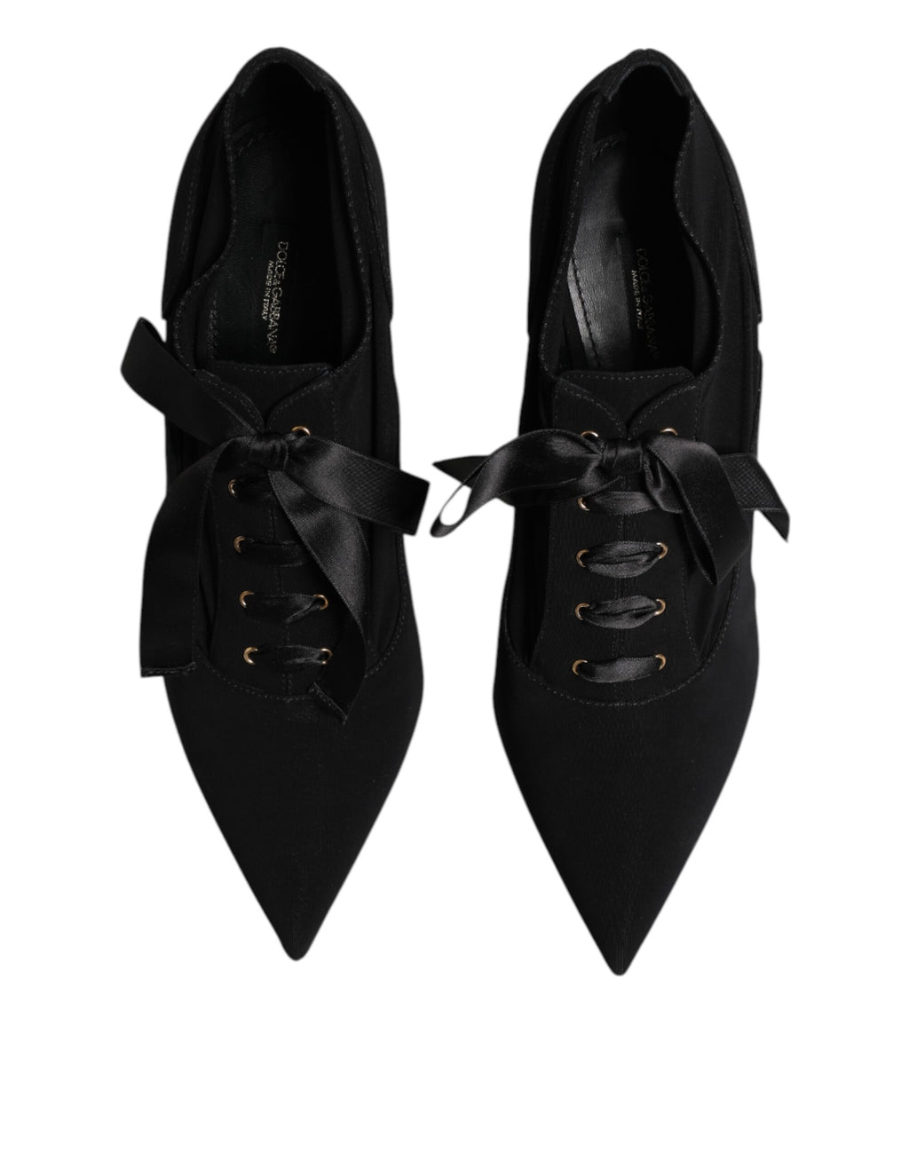 Escarpins à talons aiguilles et lacets noirs Dolce &amp; Gabbana