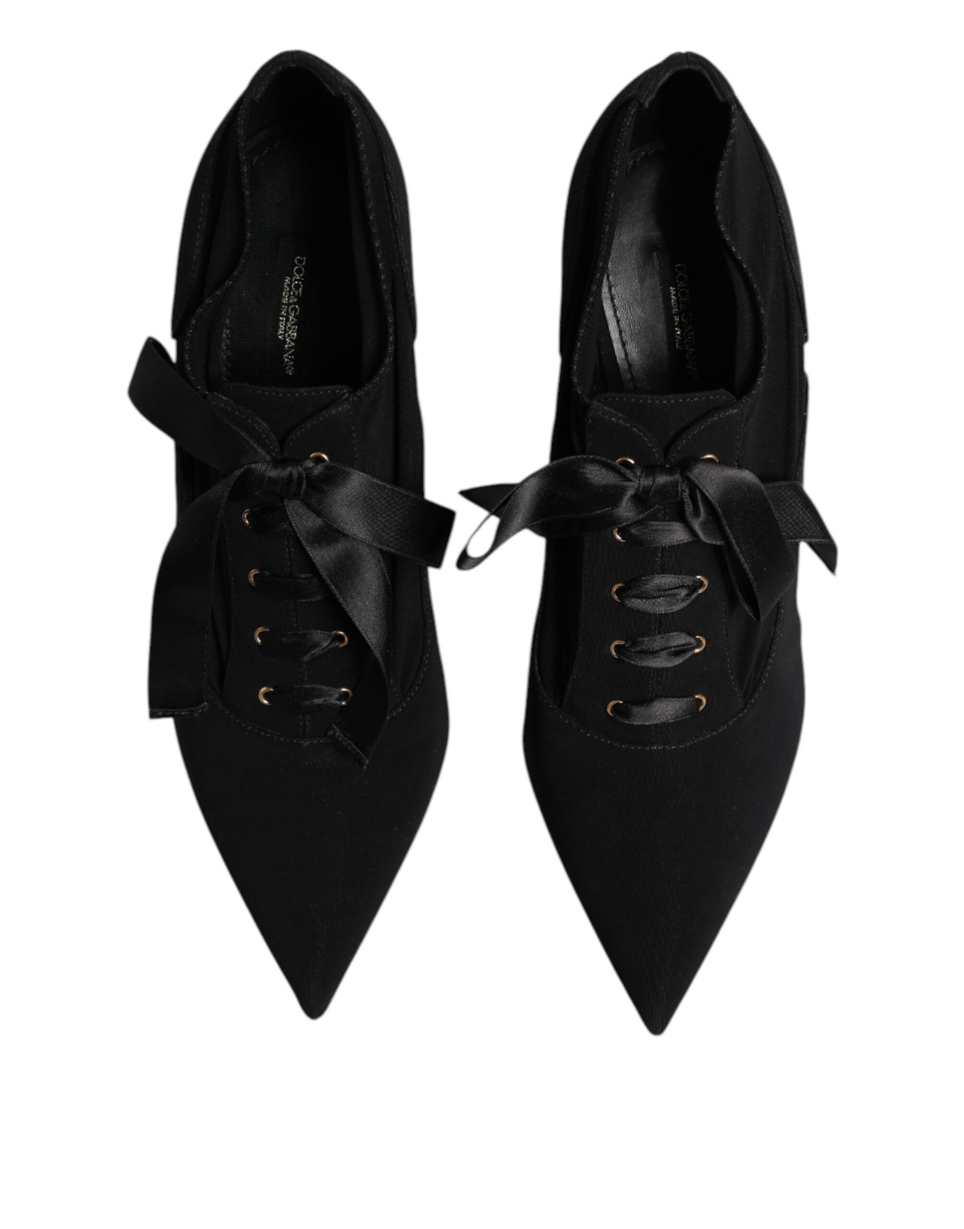 Escarpins à talons aiguilles et lacets noirs Dolce &amp; Gabbana