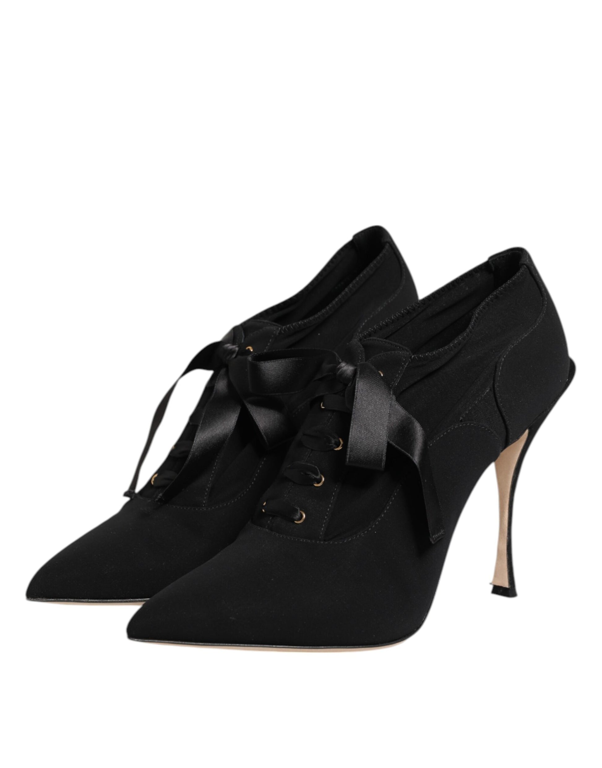 Escarpins à talons aiguilles et lacets noirs Dolce &amp; Gabbana