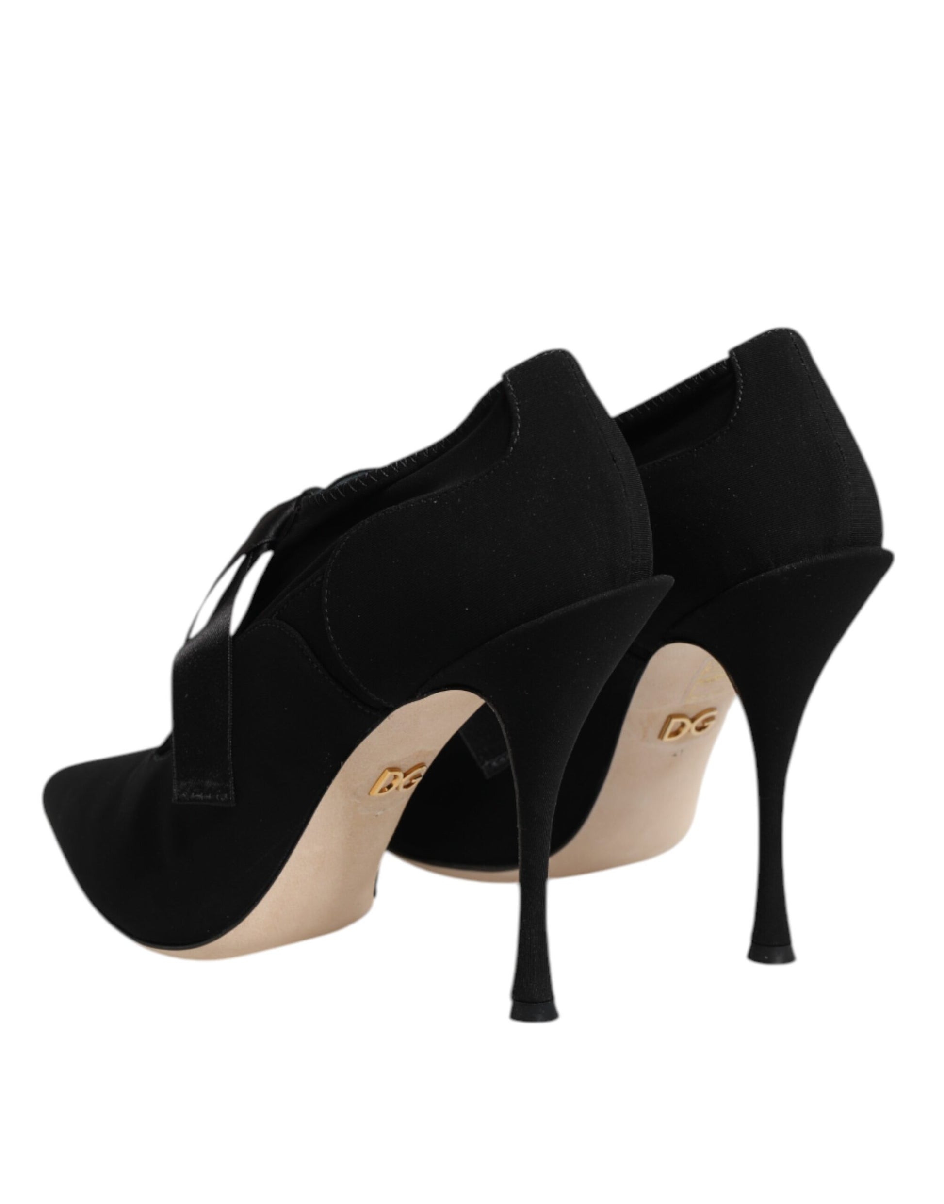 Escarpins à talons aiguilles et lacets noirs Dolce &amp; Gabbana