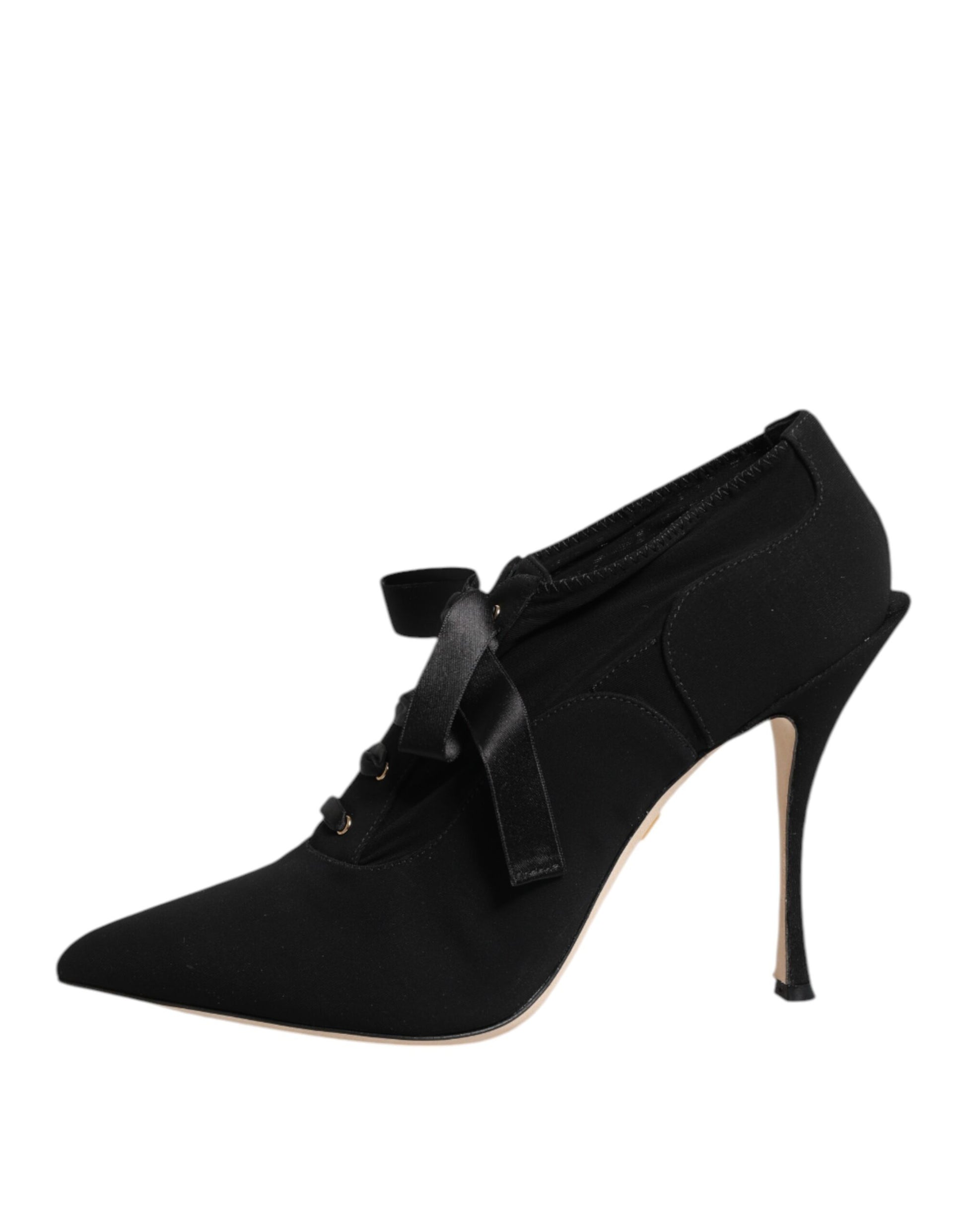 Escarpins à talons aiguilles et lacets noirs Dolce &amp; Gabbana