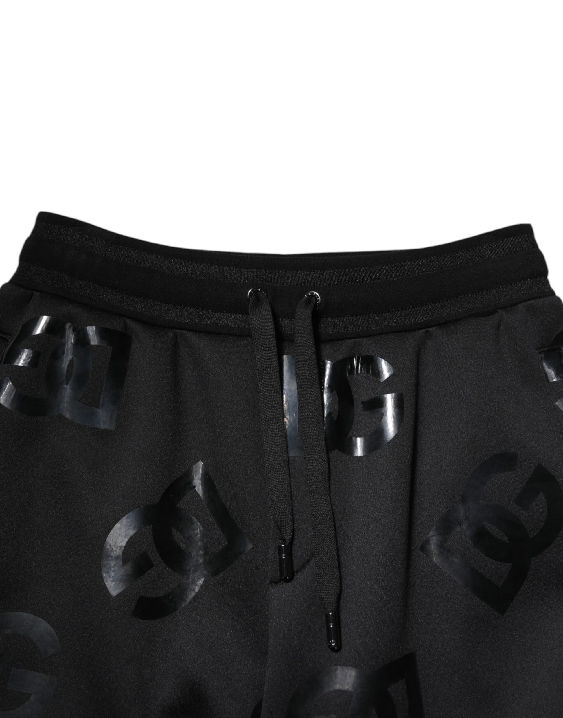 Bermuda en coton noir avec logo Dolce &amp; Gabbana