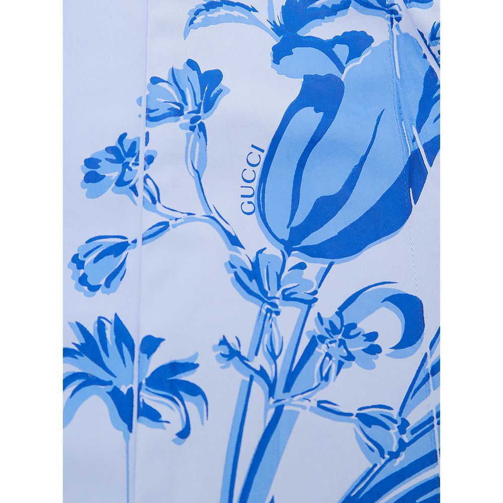 Chemise en coton bleu Gucci