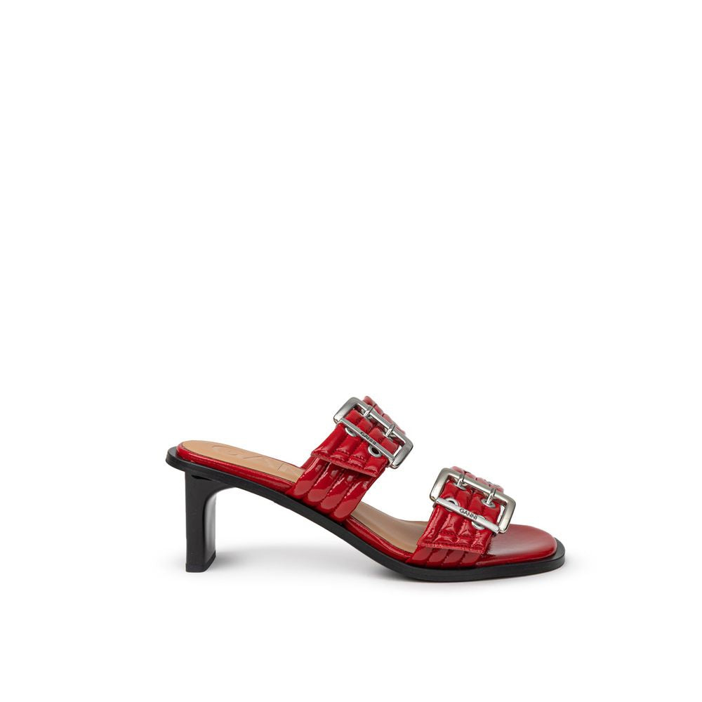 Sandale en cuir rouge Ganni