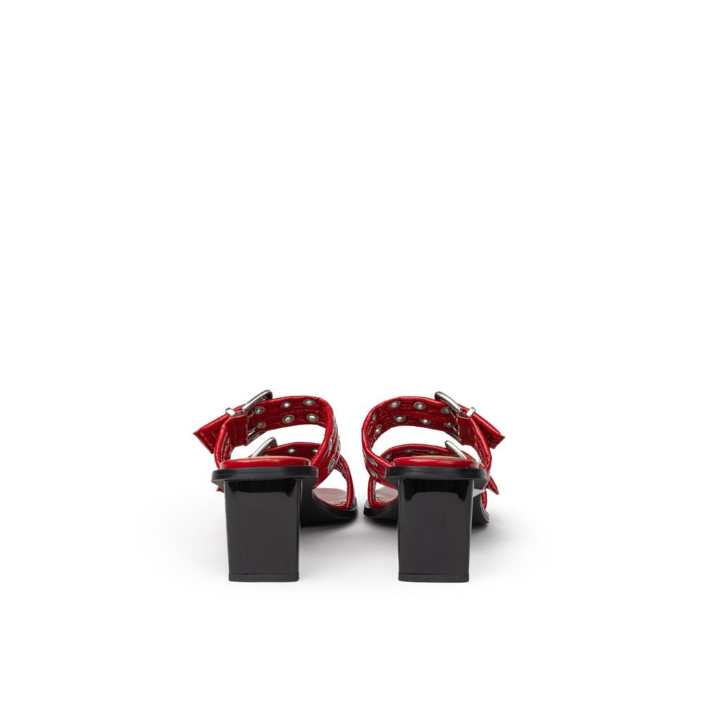 Sandale en cuir rouge Ganni