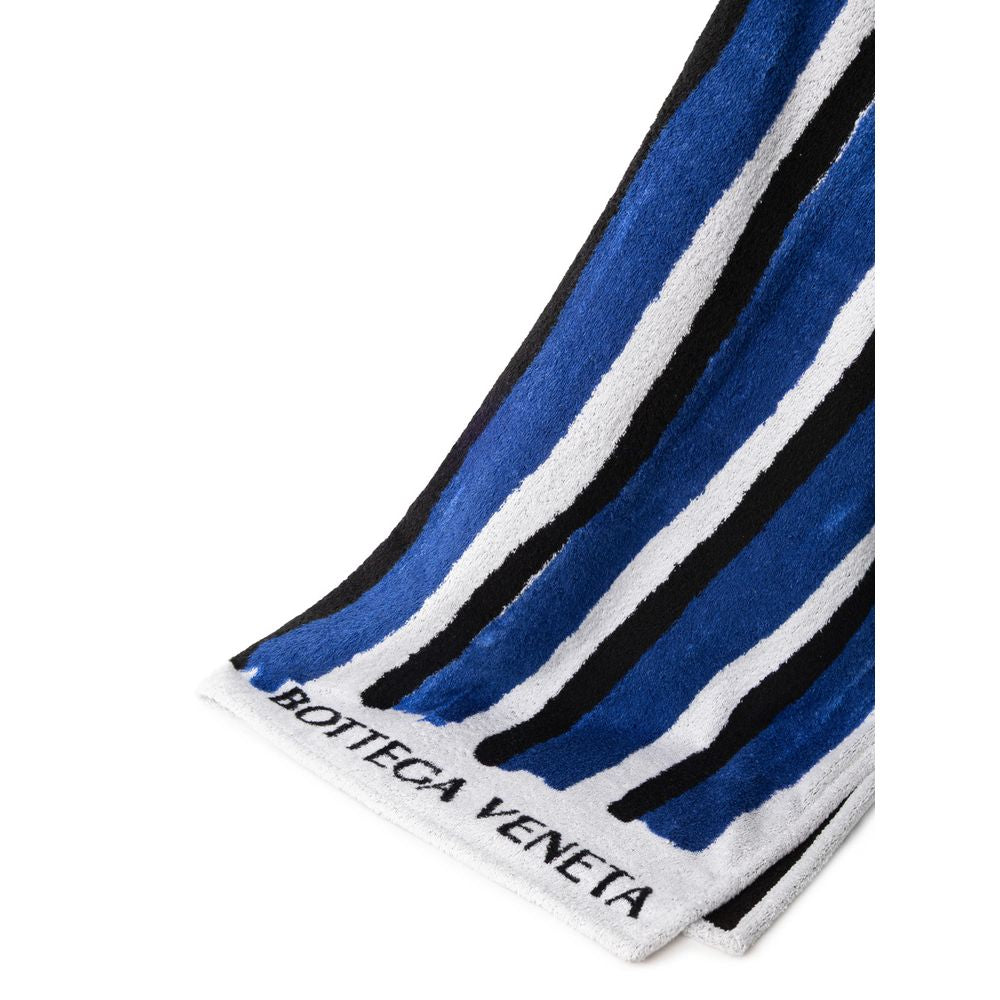 Serviette de plage en coton bleu Bottega Veneta