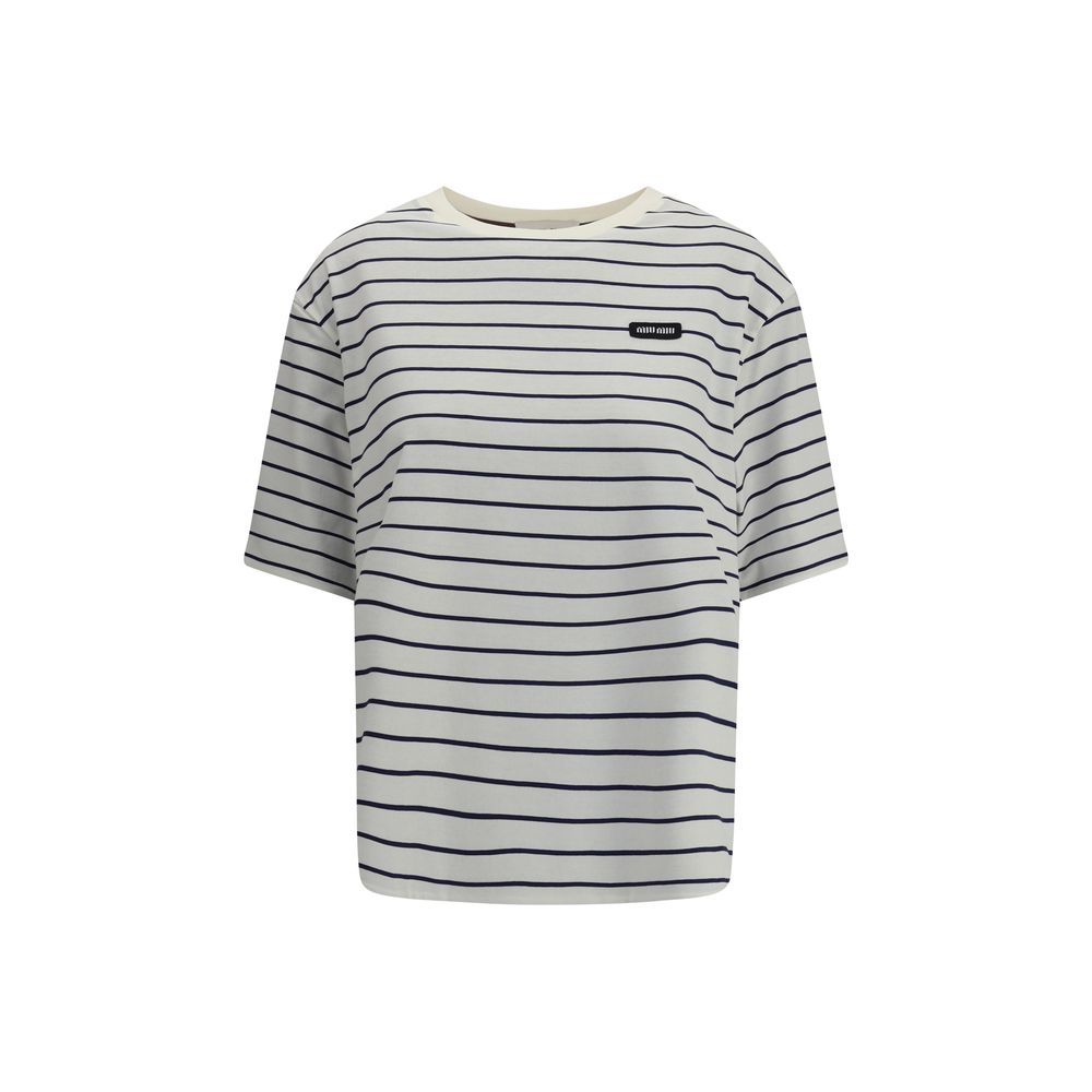 T-shirt rayé Miu Miu
