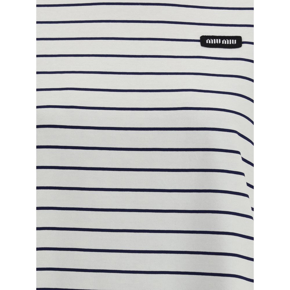 T-shirt rayé Miu Miu